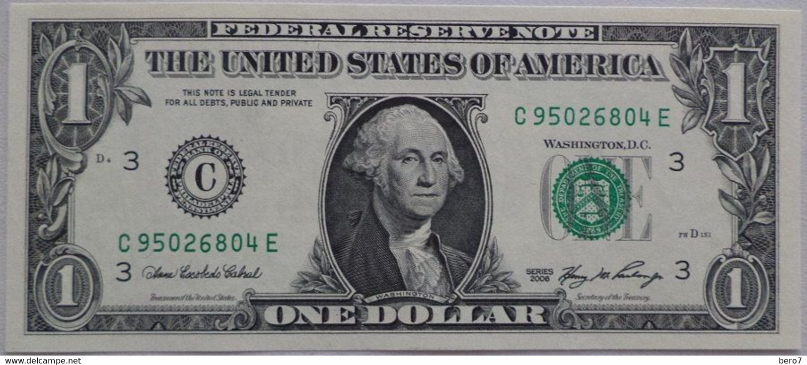 USA - United States Of America - 1 Dollar Bill  2006 "C" Philadelphia -  UNC - Billetes De La Reserva Federal (1928-...)