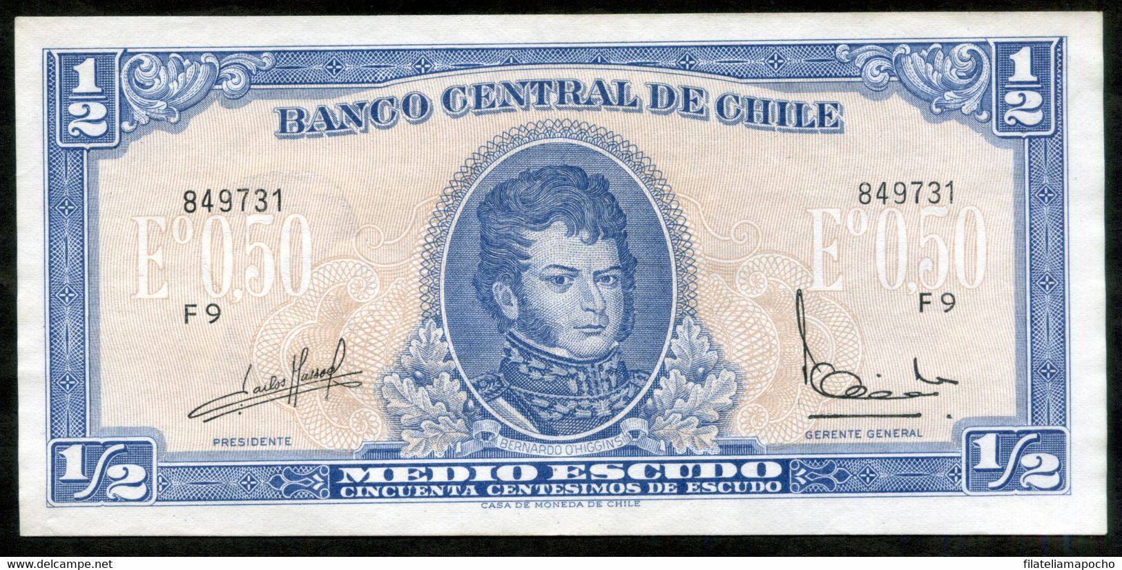 CHILE BILLETES: ½ ESCUDO 1962-1970; CAMBIO A ESCUDO. - Chile