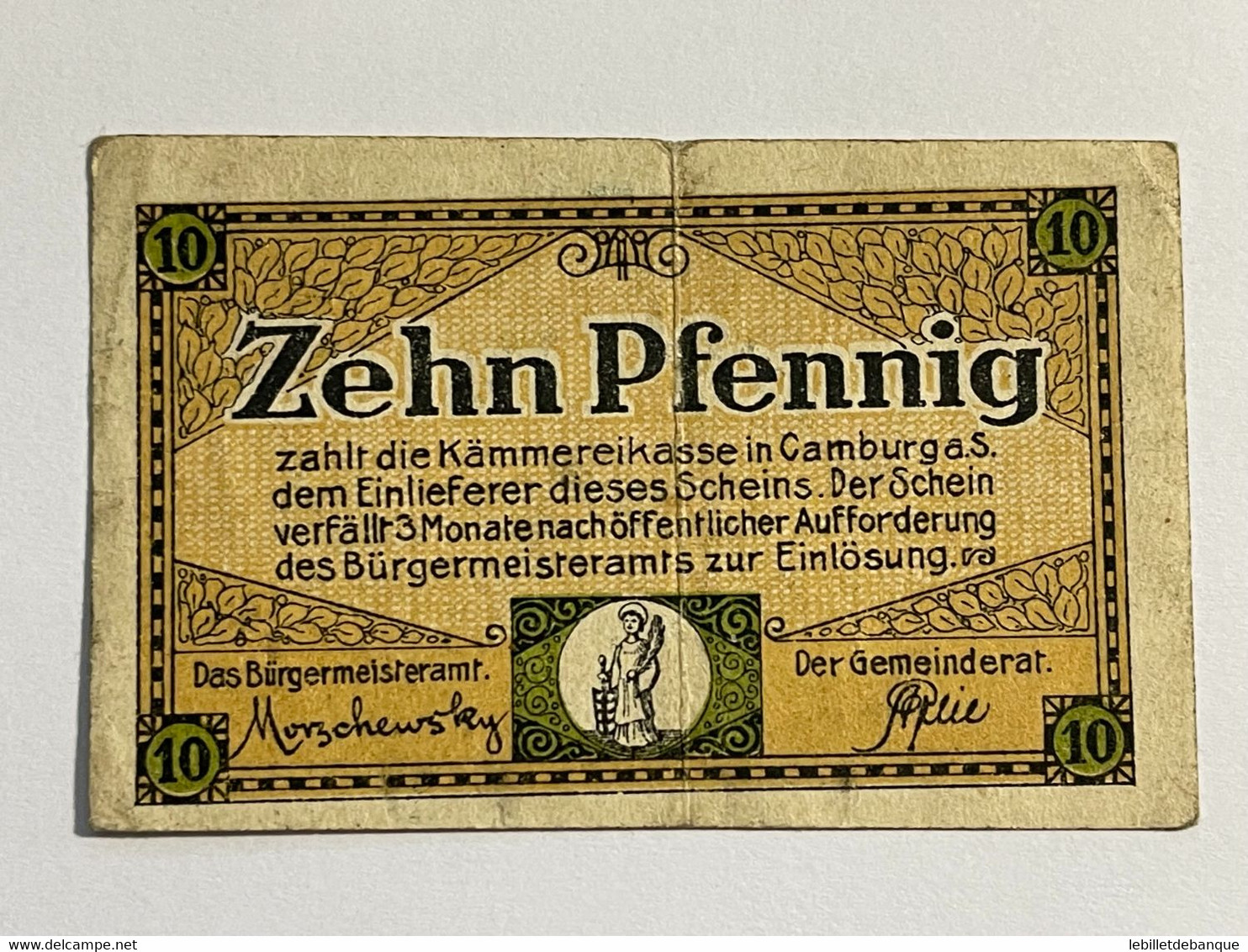 Allemagne Notgeld Camburg 10 Pfennig - Collections