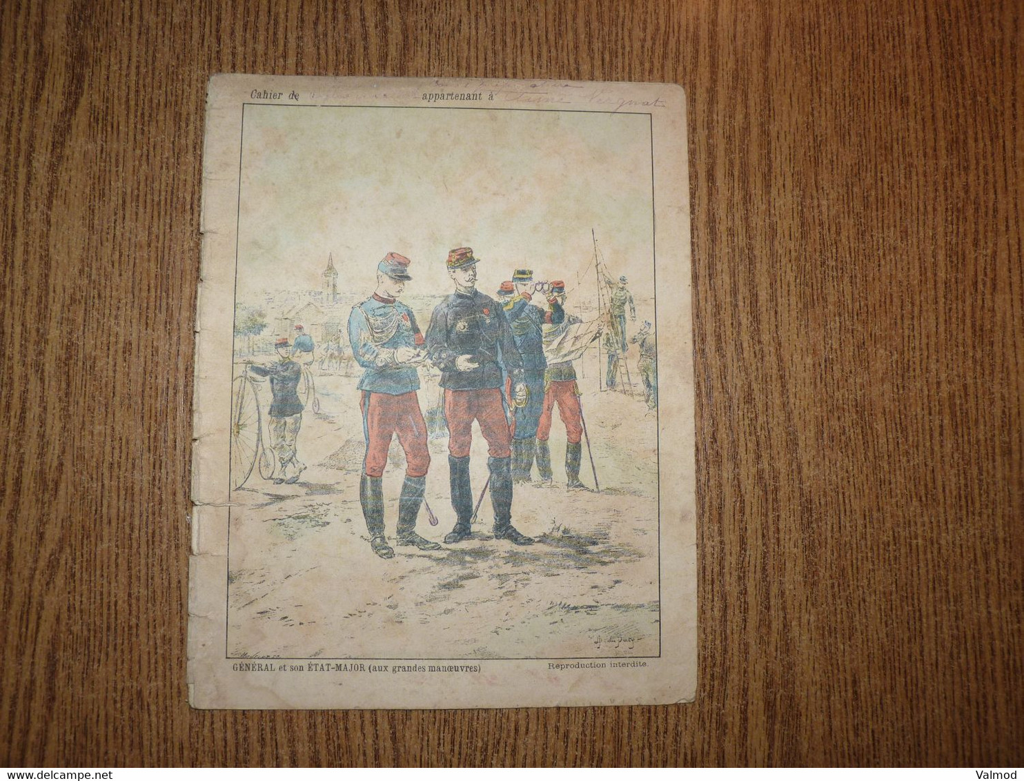 Protège-Cahier/Couverture "Général Et Son Etat Major (aux Grandes Manoeuvres)- Format Plié 22,4 X 17,4 Cm Environ. - Protège-cahiers