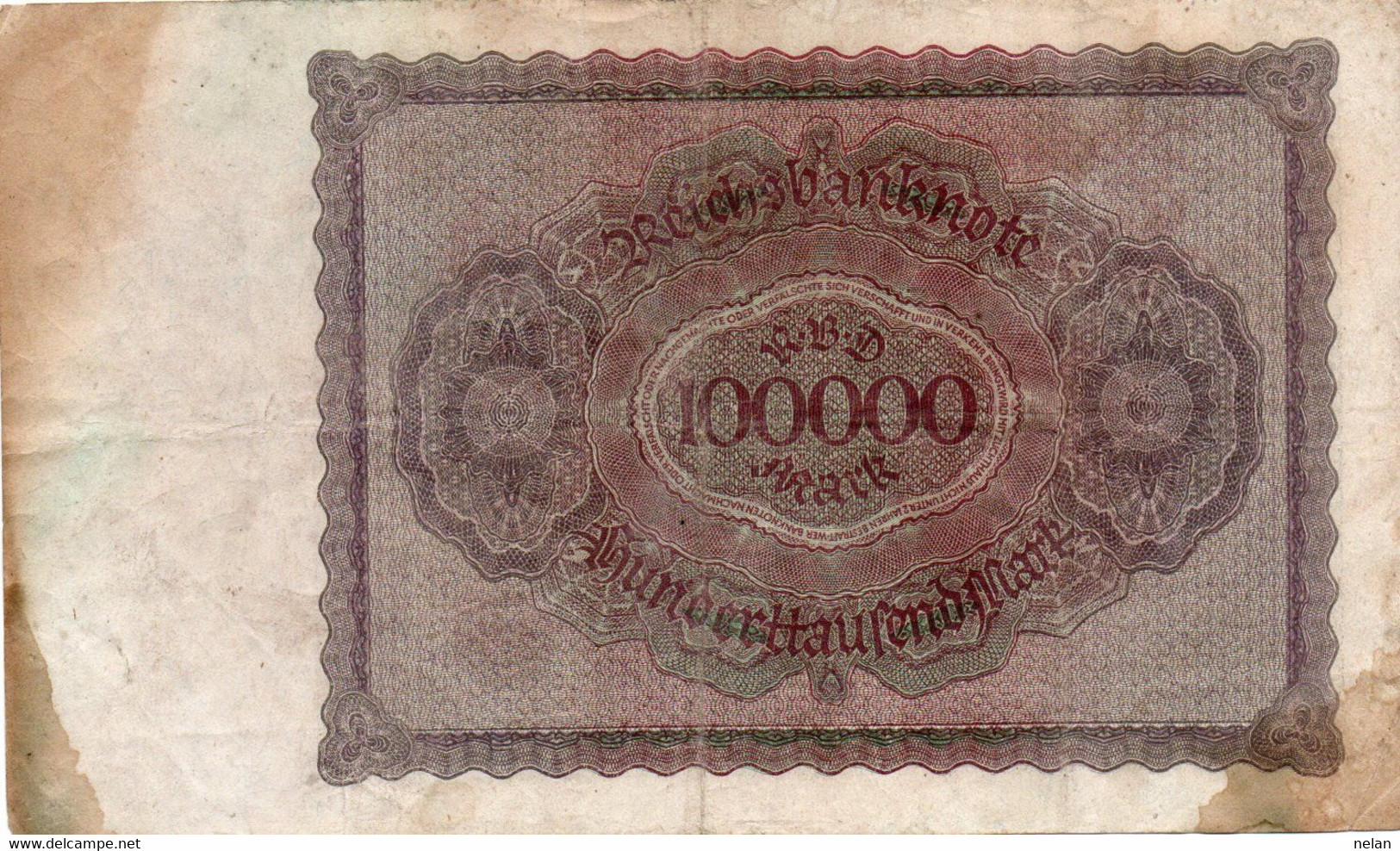 GERMANY- 100000 MARK 1923 -  Wor:P-83a/1, Ros:R-82a - 100000 Mark