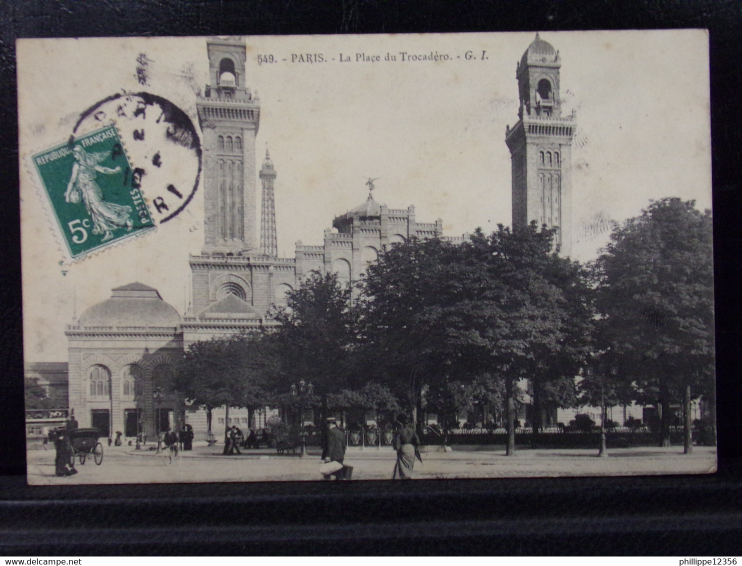 751474 . PARIS . LA PLACE DU  TROCADERO . G.I.. OBLITEREE 1910 - Altri Monumenti, Edifici