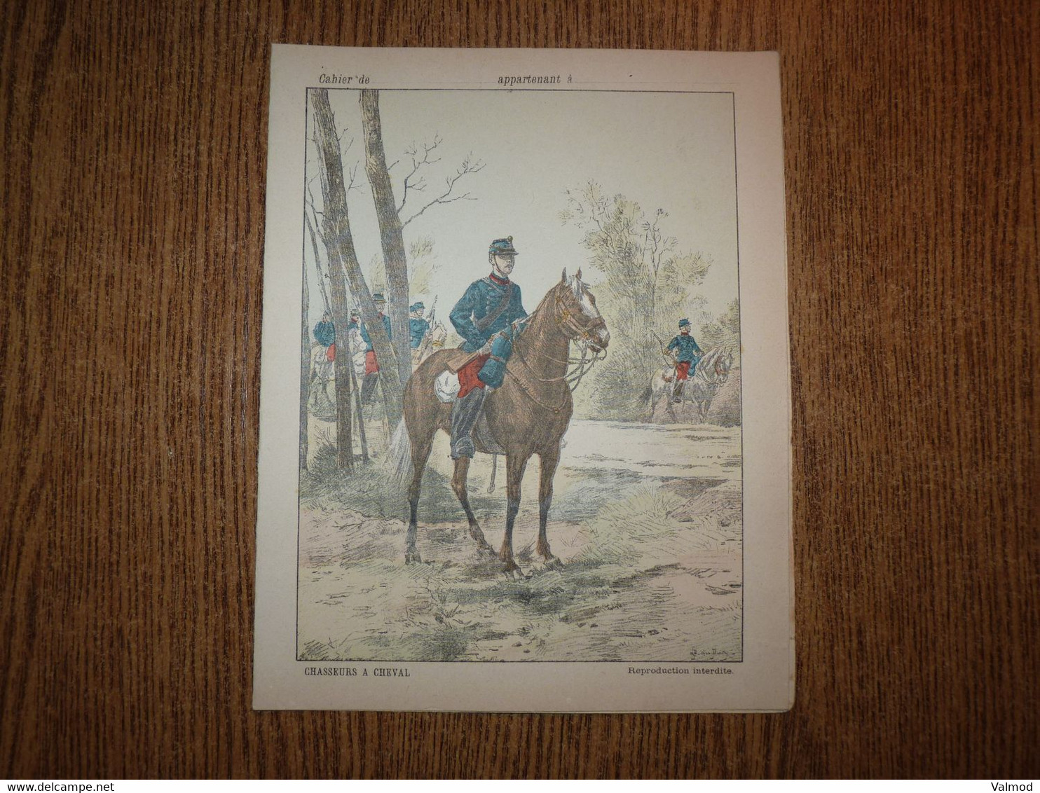 Protège-Cahier/Couverture "Chasseurs à Cheval" - Format Plié 22,8 X 17,8 Cm Environ. - Protège-cahiers