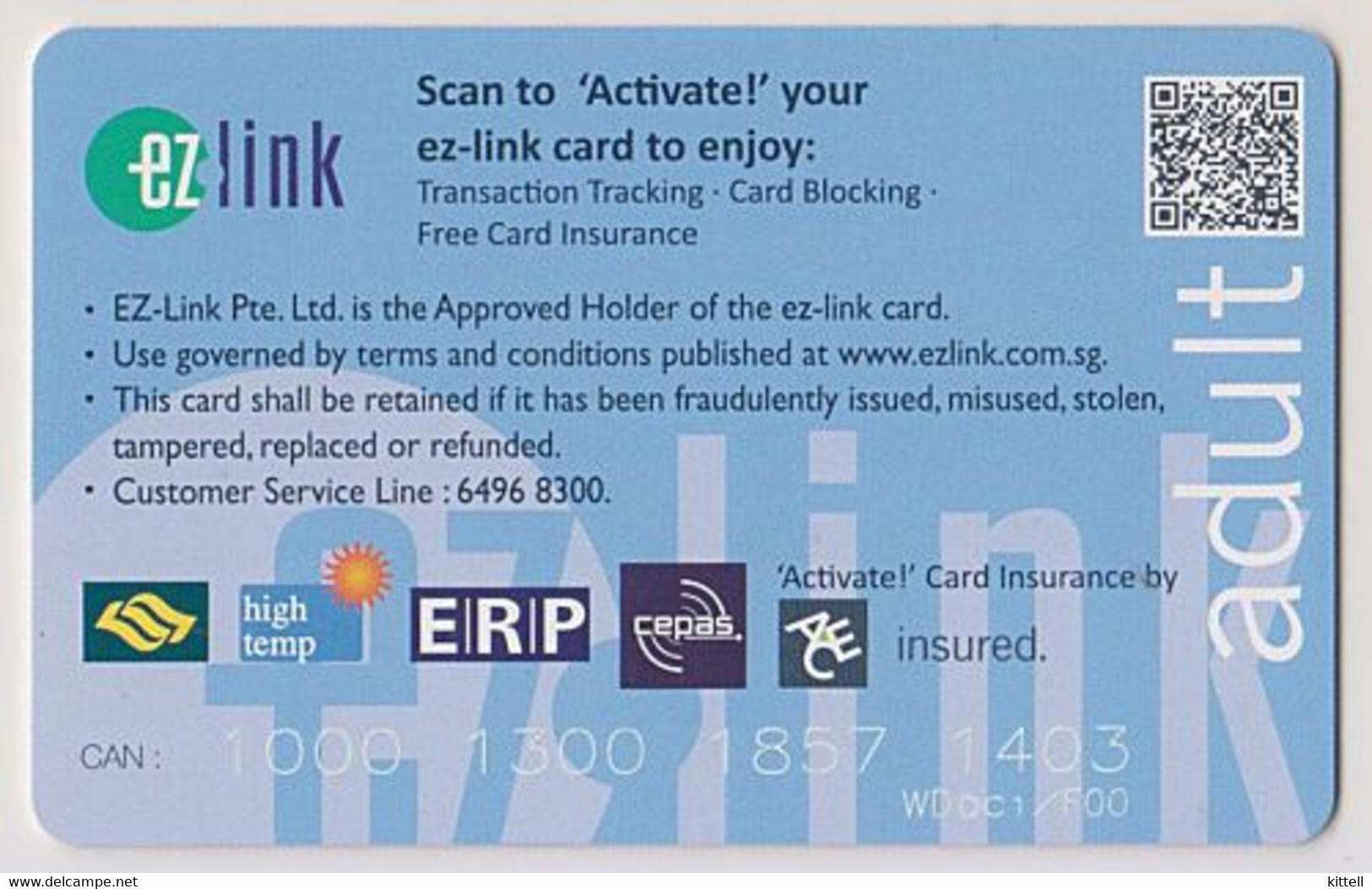 Singapore Travel Card Subway Train Bus Ticket Ezlink Unused Greetings - Mondo