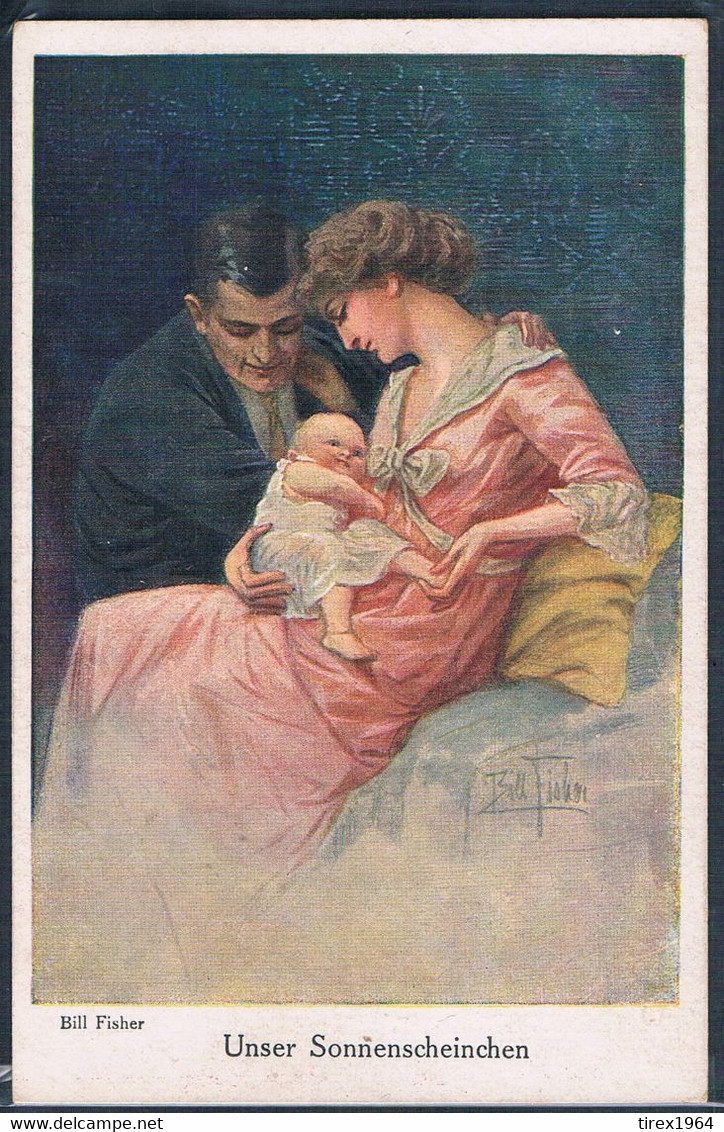 Y170 ART DECO A/s BILL FISHER "OUR SUNSHINE" PARENTS BABY - Fisher, Bill