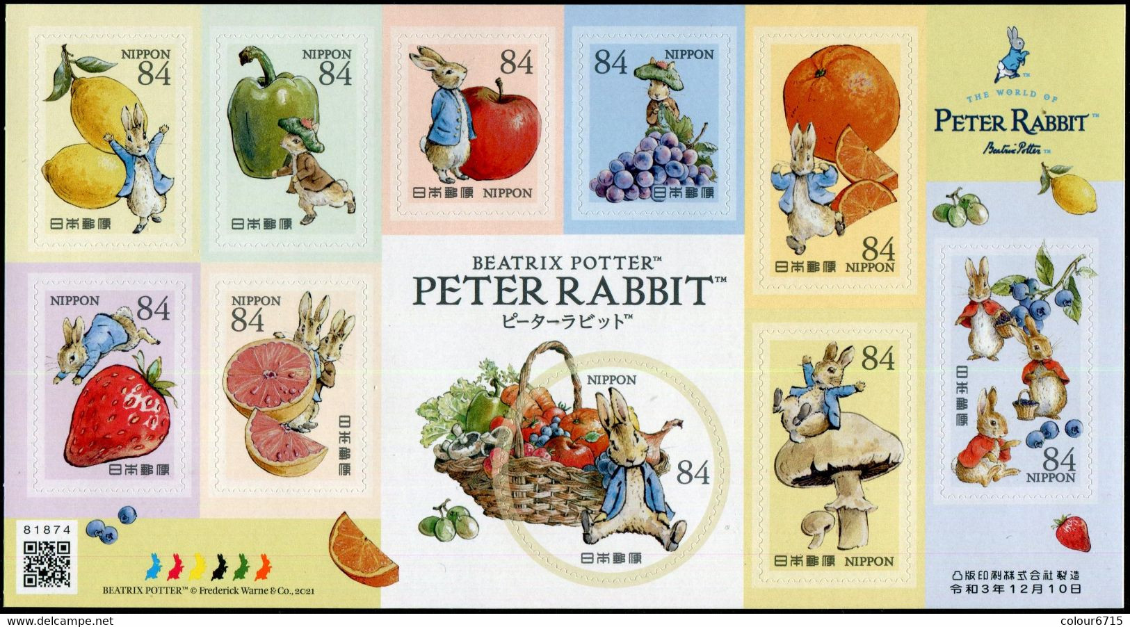 Japan 2021 Beatrix Potter —Peter Rabbit/Cartoon,Comic Stamp Sheetlet MNH - Ungebraucht