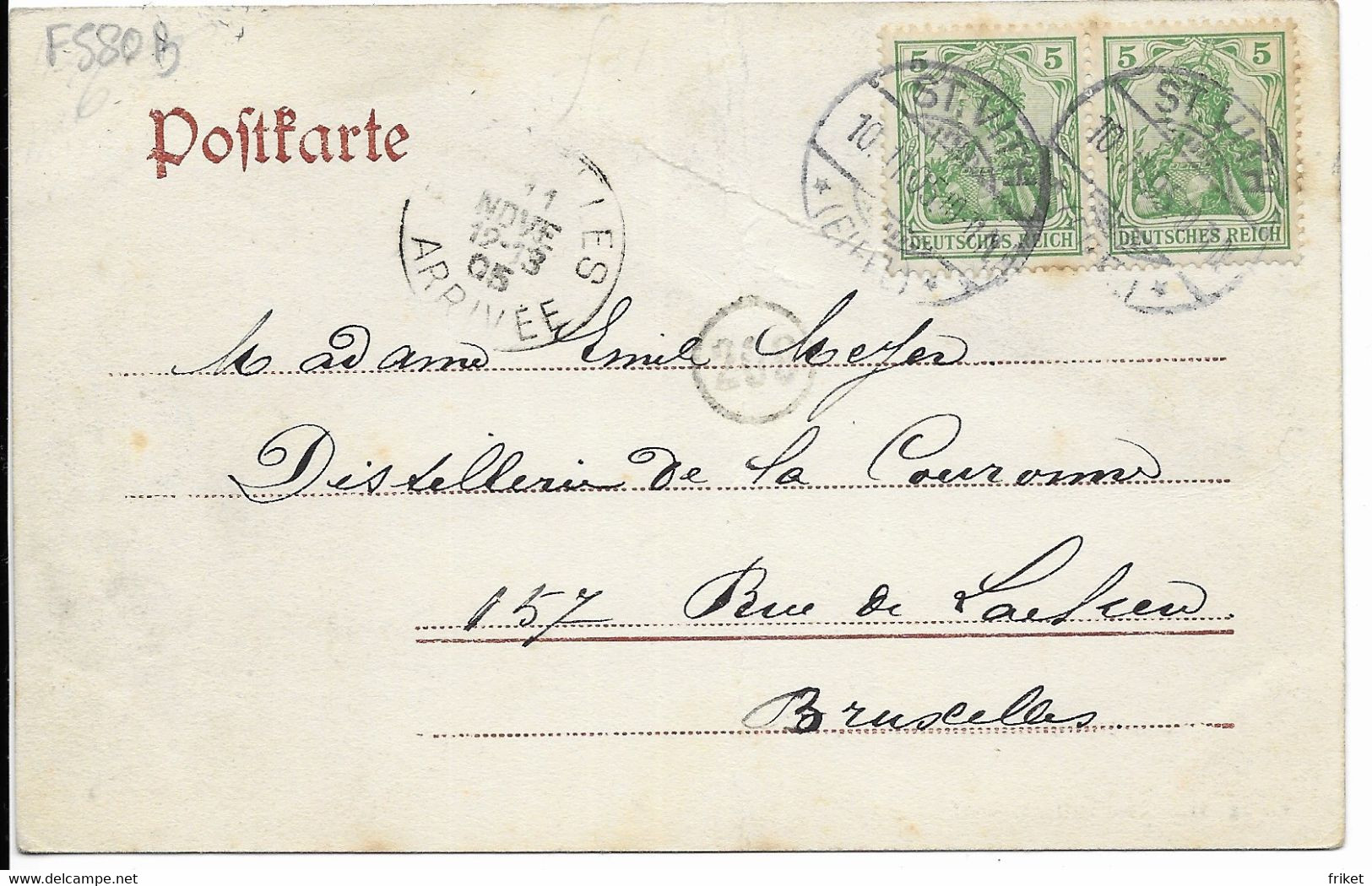 - 434 -   SAINT- VITH  Gruss Aus  ( 2 Scans) 2 Timbres 5 Deutsches Reich - Saint-Vith - Sankt Vith