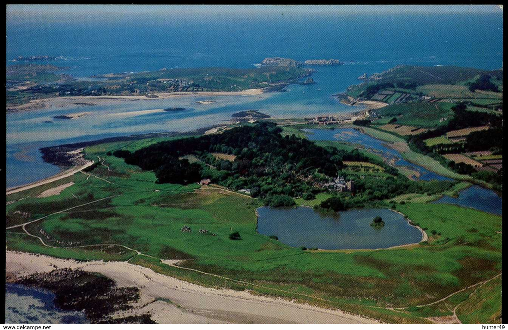 Scilly Tresco With The Abbey & Freshwater Pools By Courtesy Brymon Airways Gibson - Scilly Isles