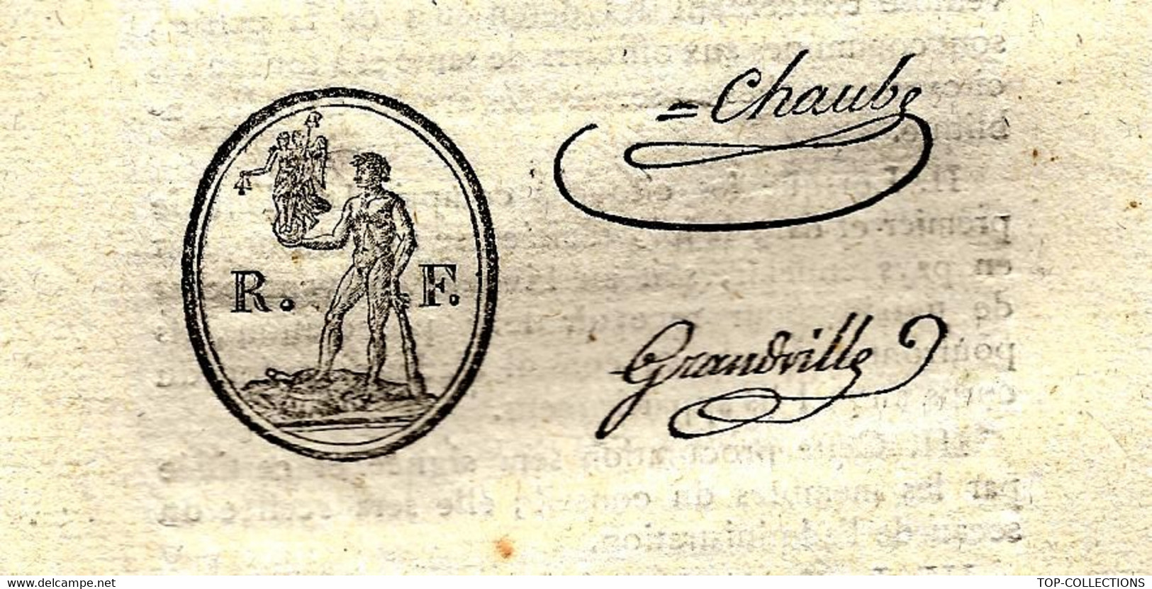 1794 LOI DE LA REPUBLIQUE FRANCAISE PARIS Avec 2 Sign. Symbole Maçonnique Imprimerie Paris - Decreti & Leggi