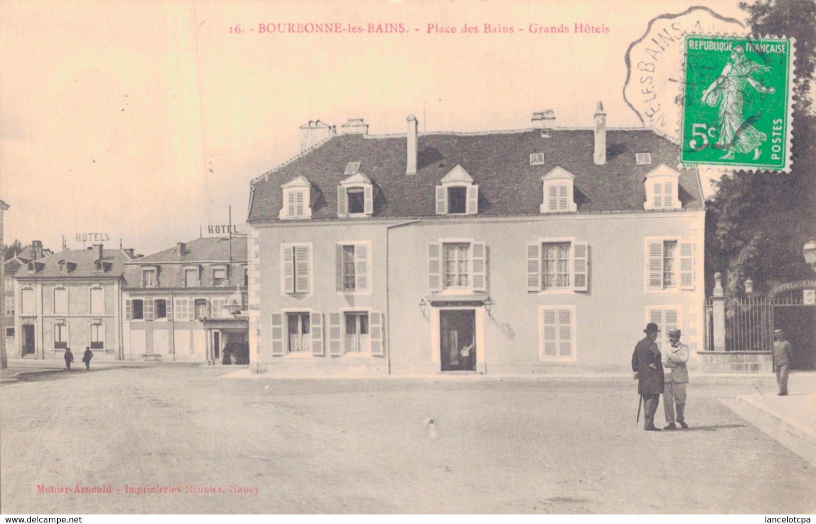 52 - BOURBONNE LES BAINS / PLACE DES BAINS - GRANDS HOTELS - Bourbonne Les Bains