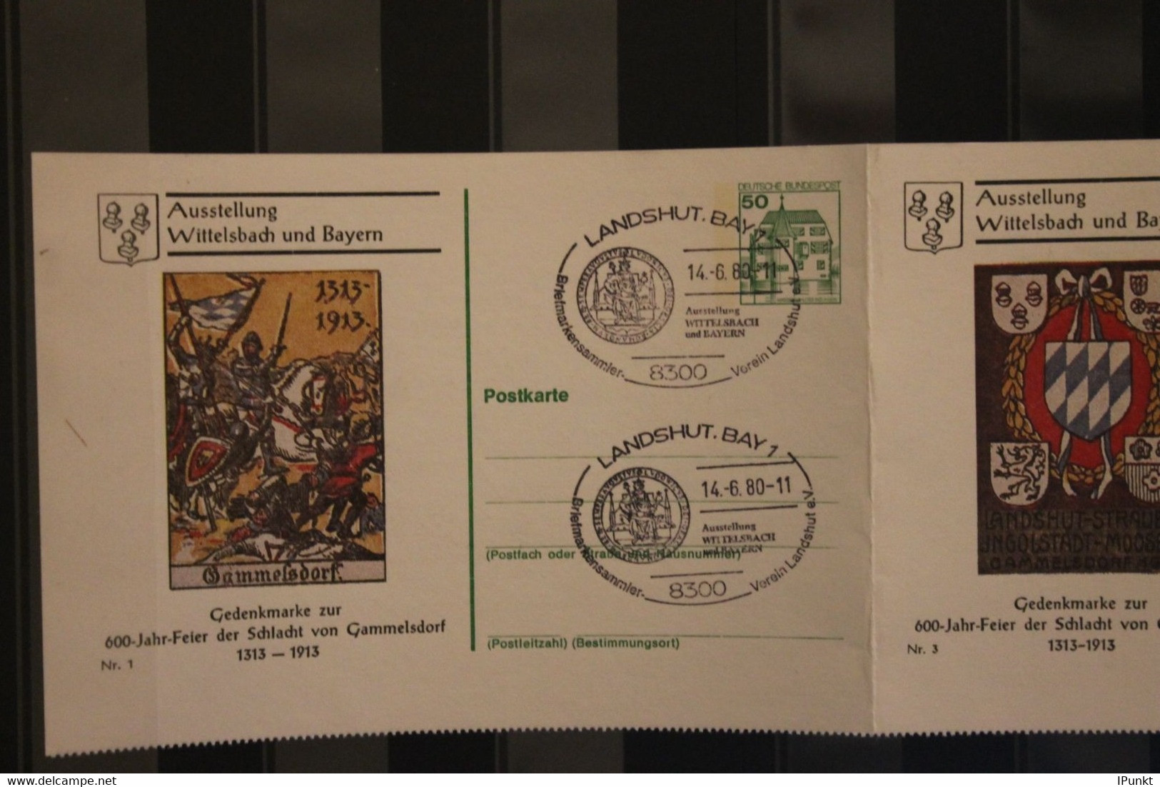 Deutschland 1980, Ausstellung Wittelsbach Und Bayern; Sonderstempel Landshut - Cartes Postales Privées - Oblitérées