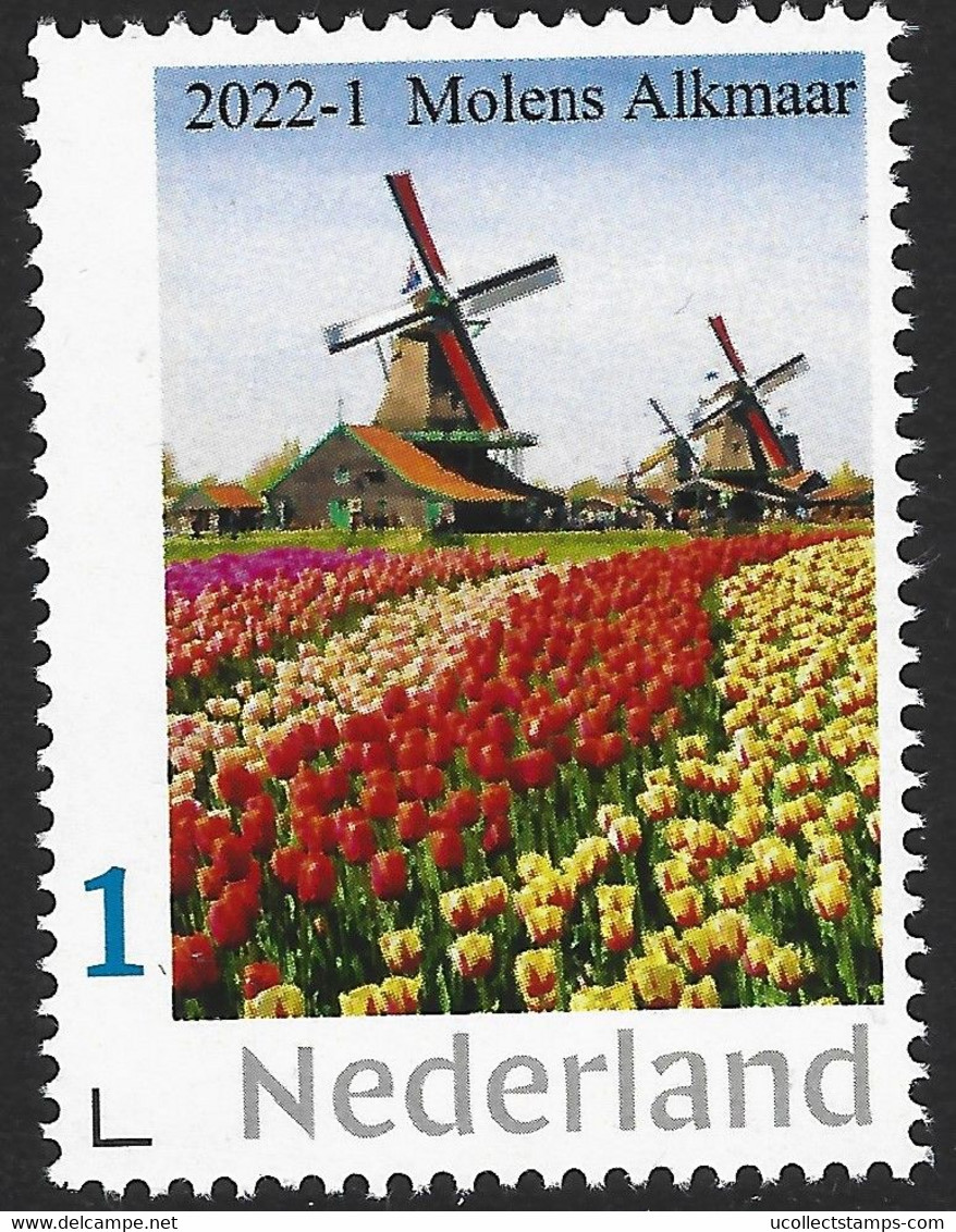 Nederland  2022-1   Molen Bloemen Tulips  Alkmaar  Windmill     Postfris/mnh/neuf - Ungebraucht