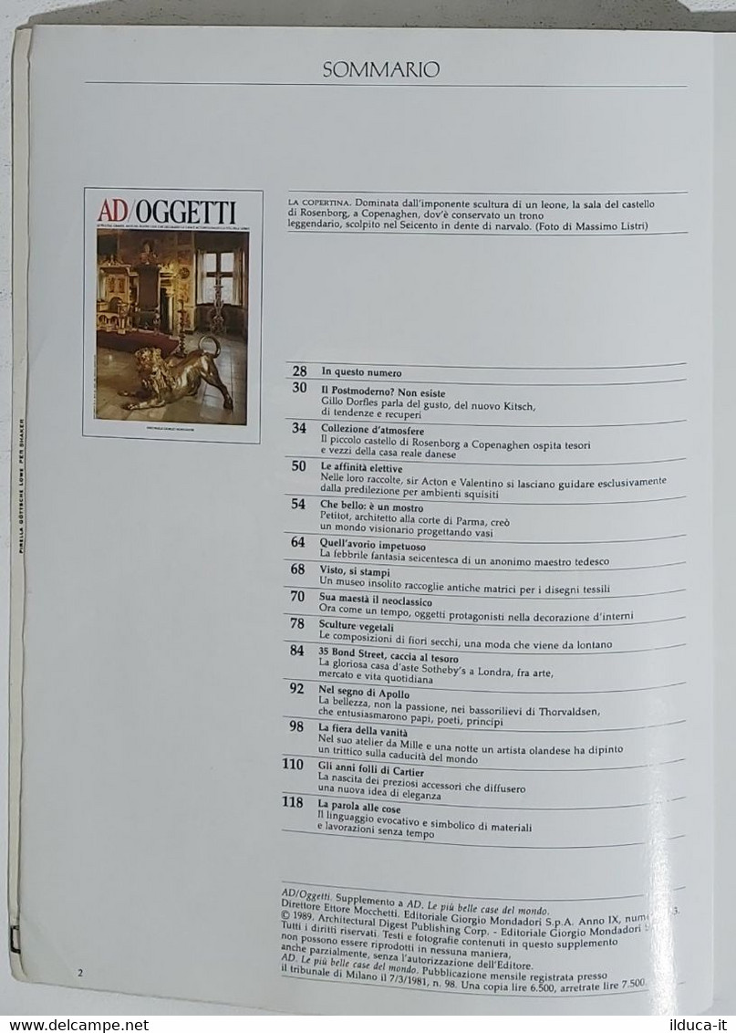 I103284 AD Oggetti - A. IX N. 103 1989 - Supplemento A AD - Kunst, Design, Decoratie