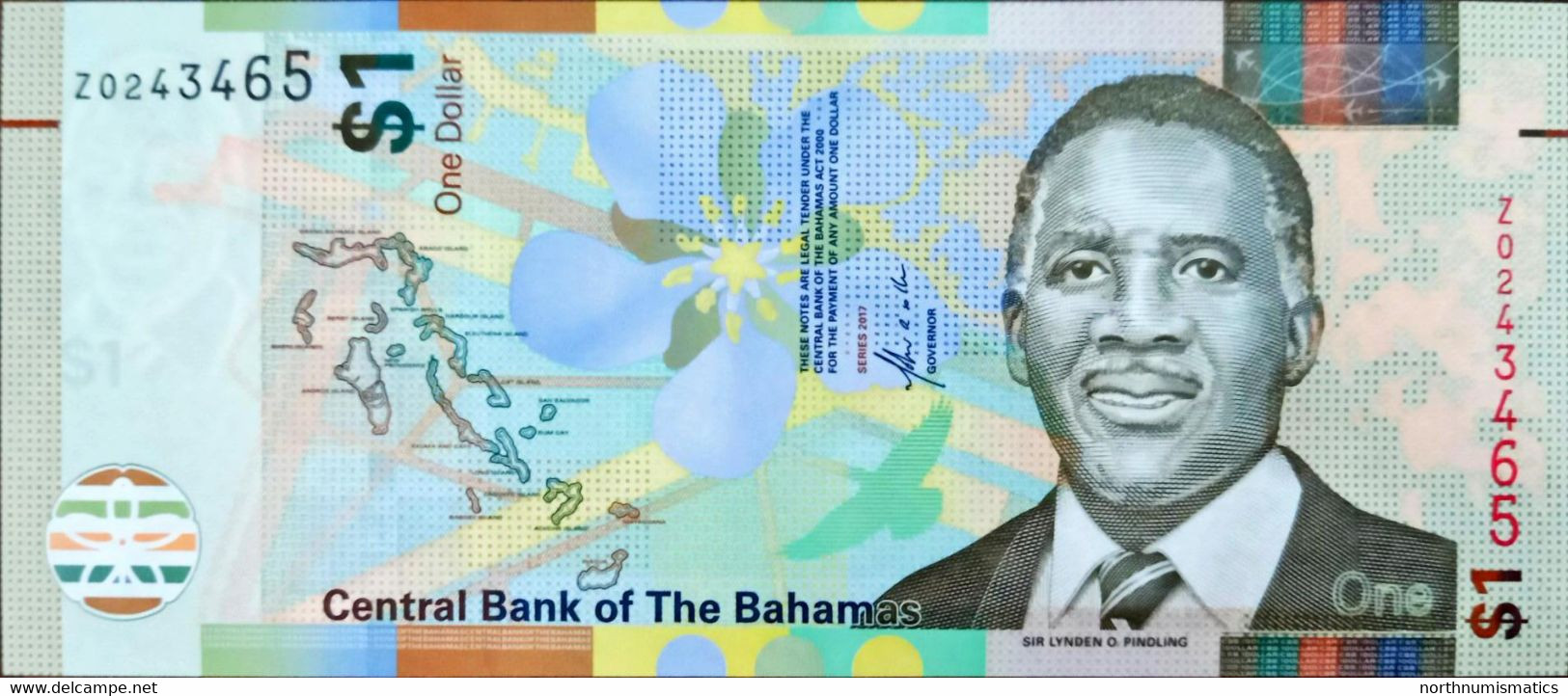 Bahamas 1 Dollar  2017 Z Replacement Unc - Bahamas