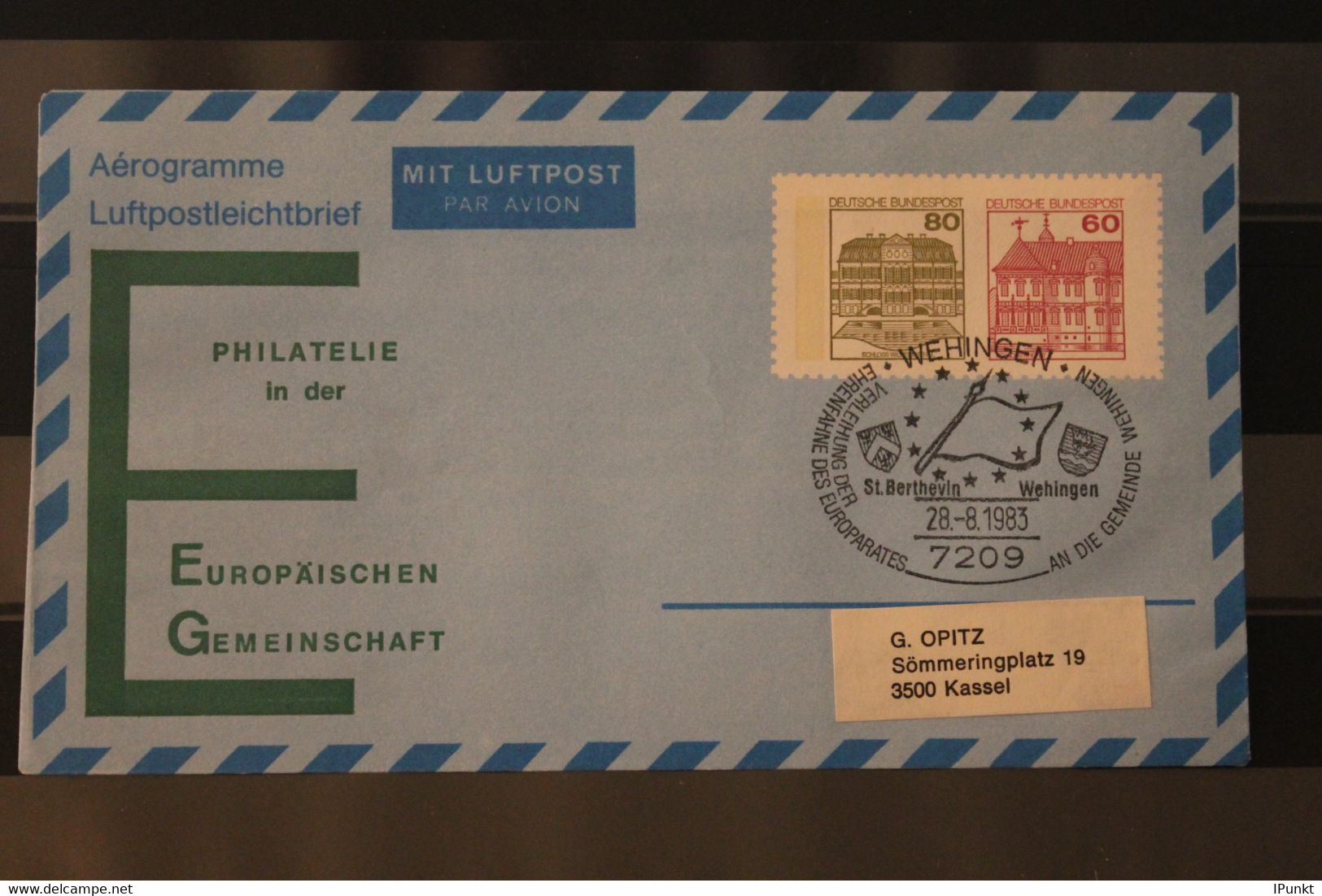 Deutschland 1983; Aerogramm: Philatelie In Der EG; Sonderstempel Wehingen Verleihung Der Europafahne - Private Covers - Used