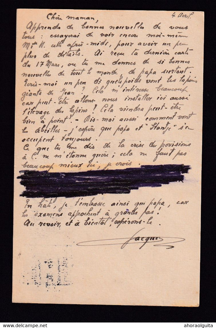 DDBB 265 A -- BRUGGE - Entier Germania Etapes 1916 De BRUGES à COURTRAI - Texte Caviardé Par La Censure Allemande - OC26/37 Territori Tappe