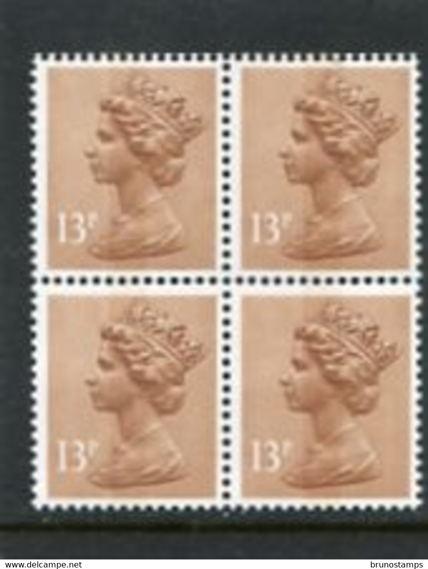 GREAT BRITAIN - 1986   MACHIN  13p  STAR  BLOCK OF 4  MINT NH  SG  X900Eu - Sin Clasificación