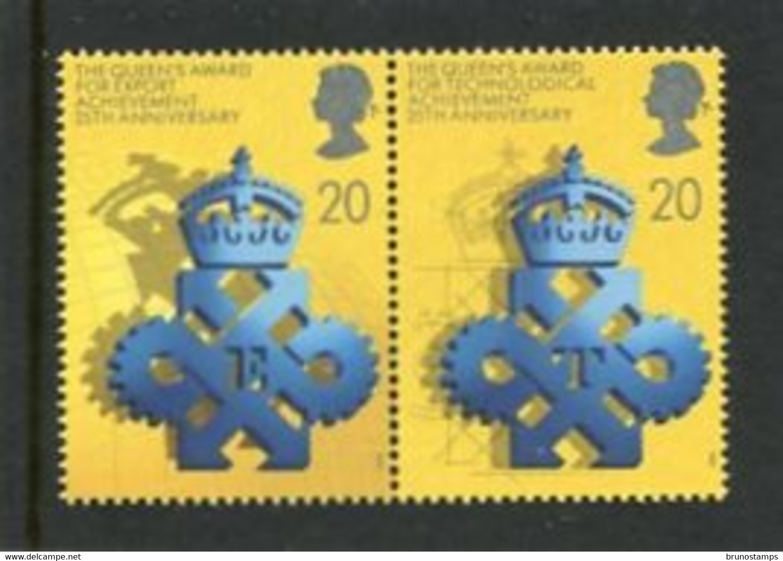 GREAT BRITAIN - 1990  20p  QUEEN'S  AWARDS  PAIR  MINT NH - Non Classés