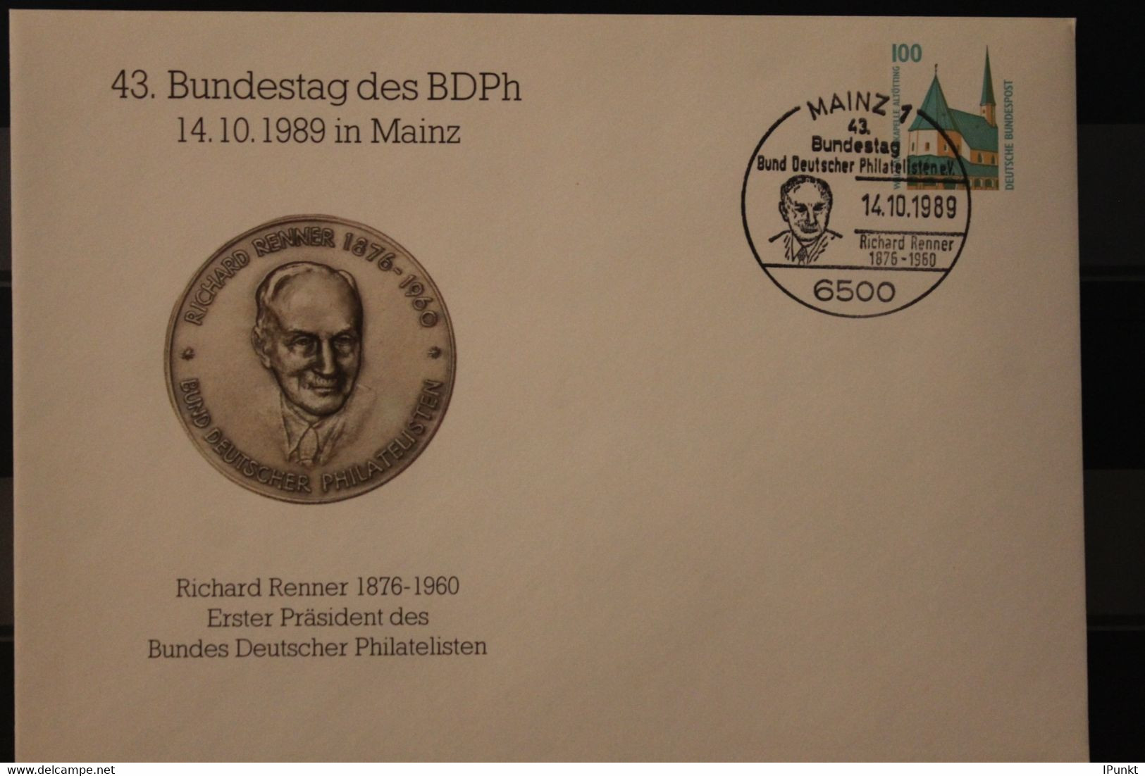 Deutschland 1989; 43. Bundestag Des BDPh, Sonderstempel Mainz - Privatumschläge - Gebraucht