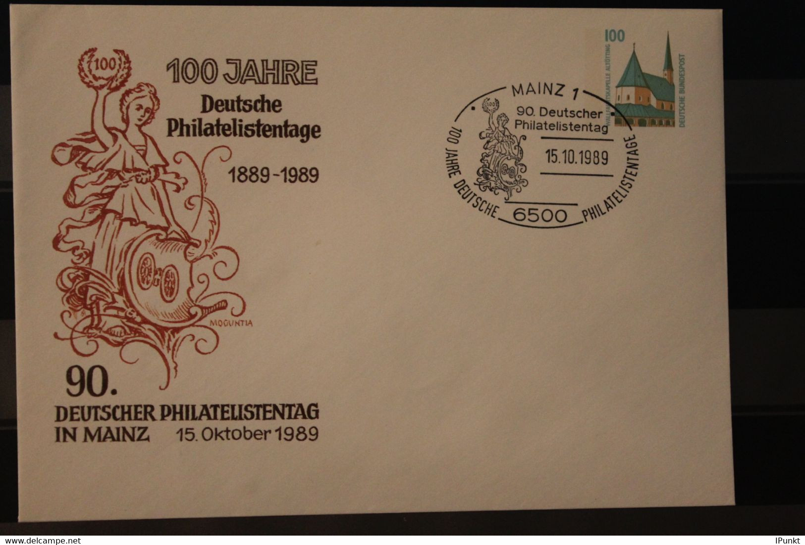 Deutschland 1989; 90. Philatelistentag, Sonderstempel Mainz - Privatumschläge - Gebraucht