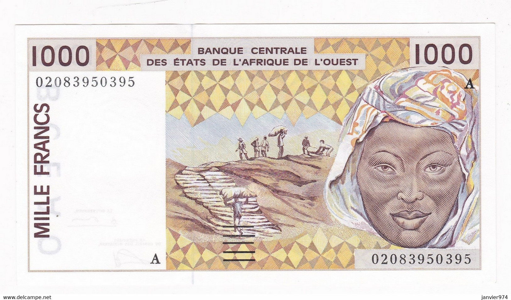 Côte D’Ivoire 1000 Francs 2002 A - Banque Centrale Des Etats De L'Afrique De L'Ouest. - Côte D'Ivoire