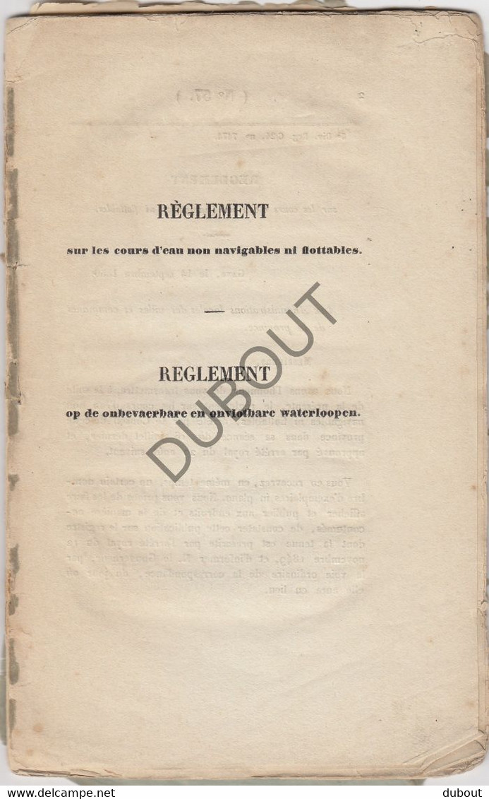 1850 Reglement Op De Onbevaerbare En Onvlotbare Waterloopen   (V882) - Antiquariat