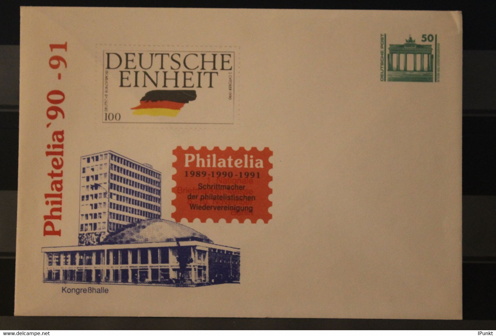 Deutschland 1990; Philatelia '90 Berlin, Kongreßhalle, Mit Zudruck '90-91 - Privatumschläge - Ungebraucht
