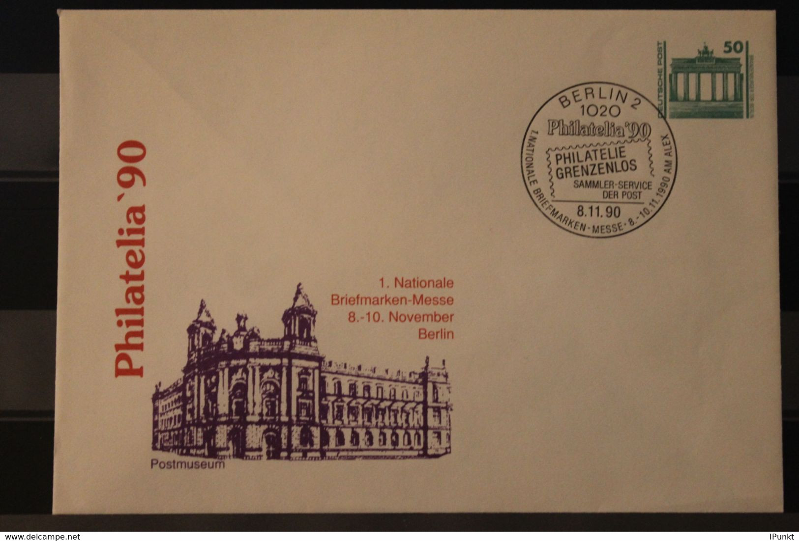 Deutschland 1990; Philatelia '90 Berlin, Postmuseum; Sonderstempel - Privatumschläge - Gebraucht