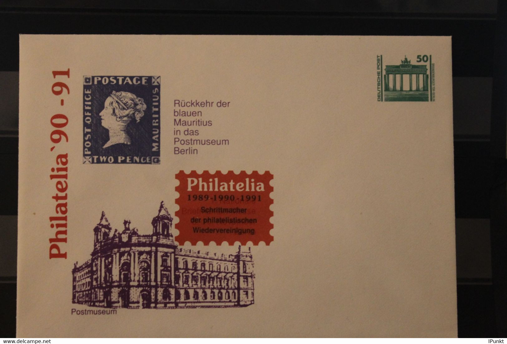 Deutschland 1990; Philatelia '90 Berlin, Postmuseum; Mit Zudruck - Privé Briefomslagen - Ongebruikt