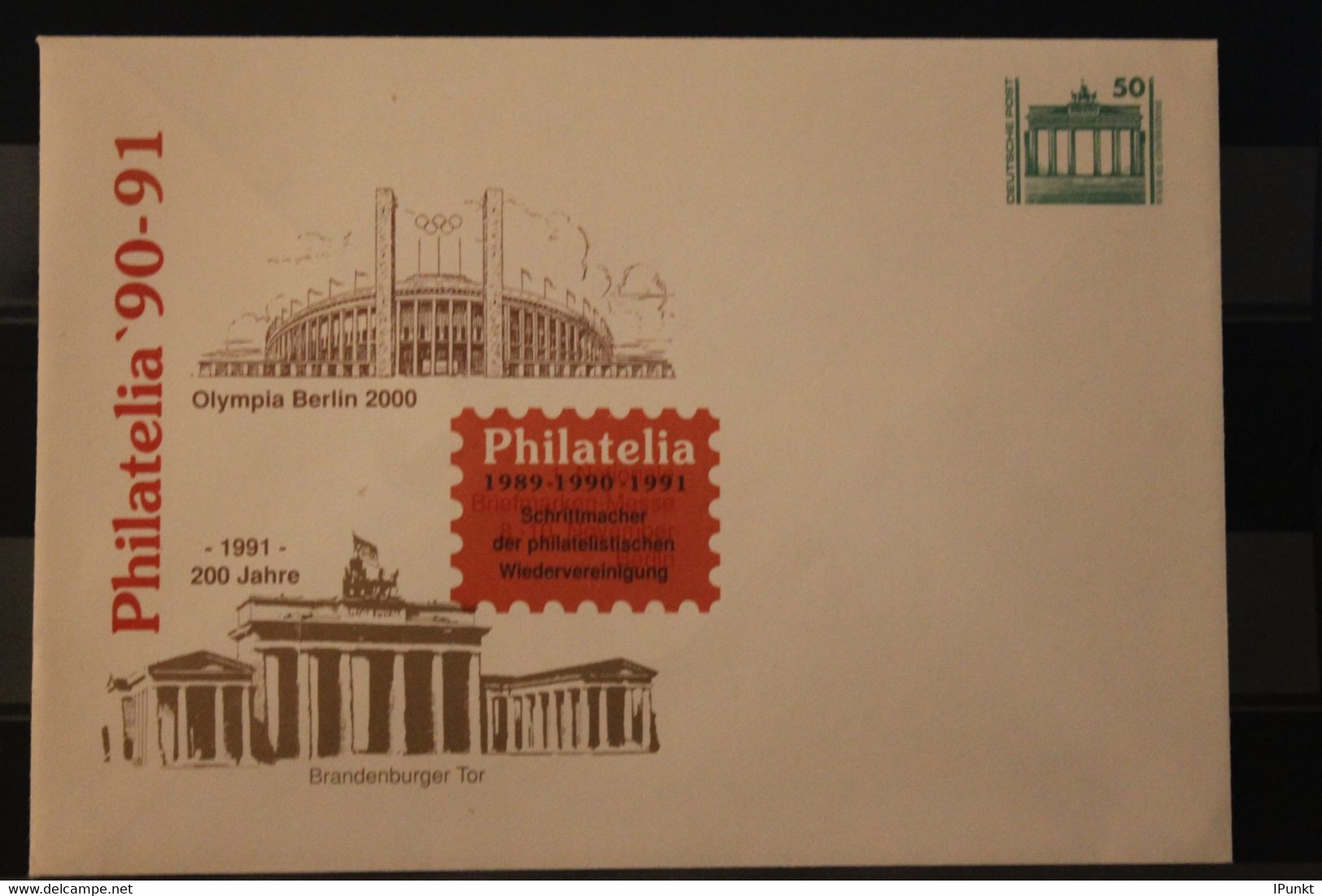 Deutschland 1990; Philatelia '90 Berlin, Olympia Berlin 2000; Mit Zudruck - Private Covers - Mint