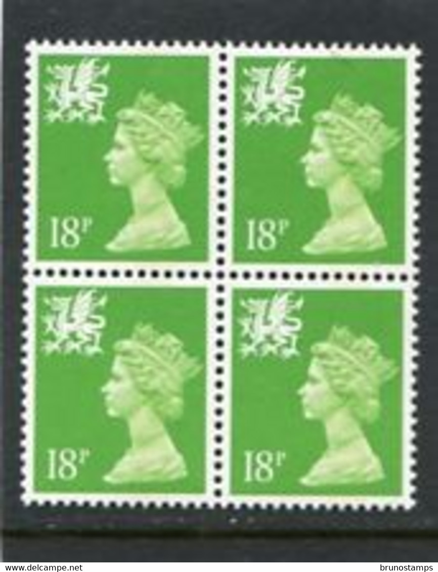 GREAT BRITAIN - 1991  WALES  18p  BLOCK OF 4  MINT NH  SG W48 - Sin Clasificación