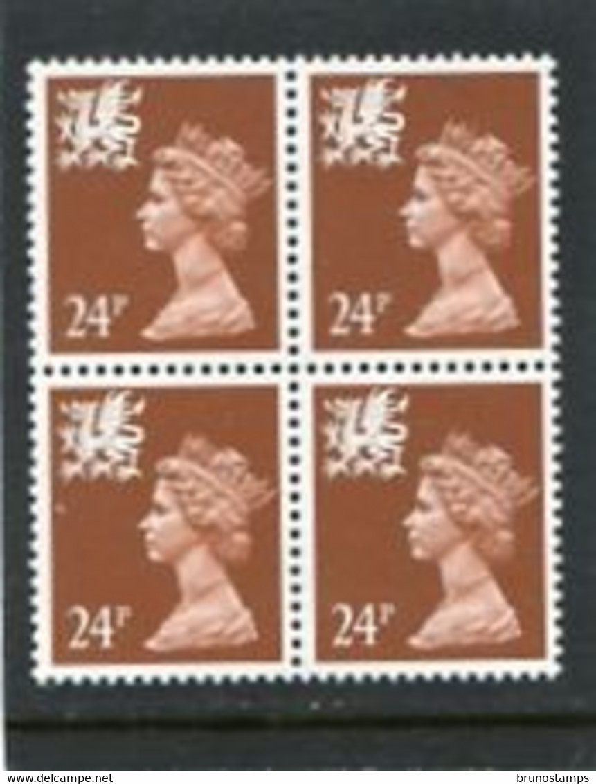 GREAT BRITAIN - 1991  WALES  24p  BLOCK OF 4  MINT NH  SG W59 - Ohne Zuordnung