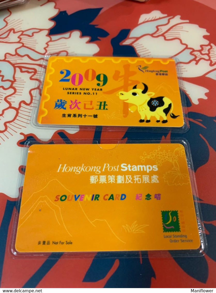 Hong Kong Greeting New Year Card Monkey Issued By Post Office - Postwaardestukken