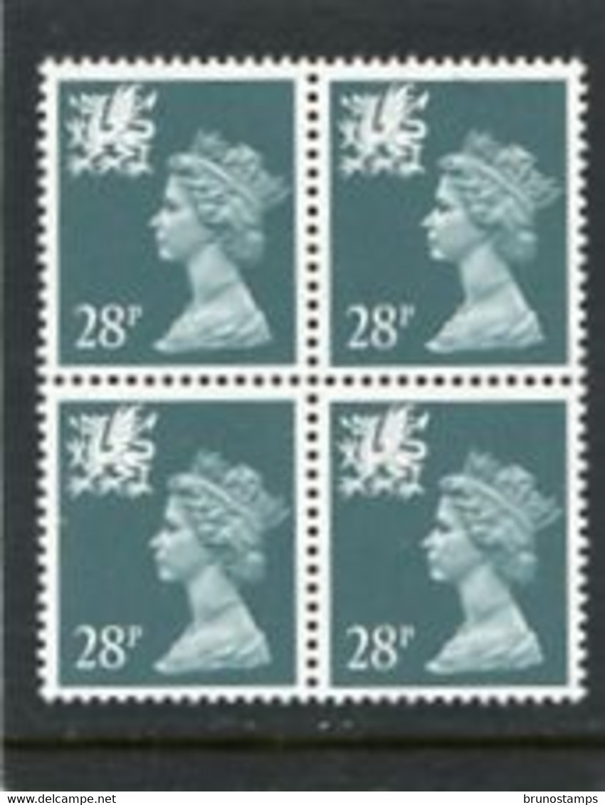 GREAT BRITAIN - 1991  WALES  28p  BLOCK OF 4  MINT NH  SG W64 - Unclassified