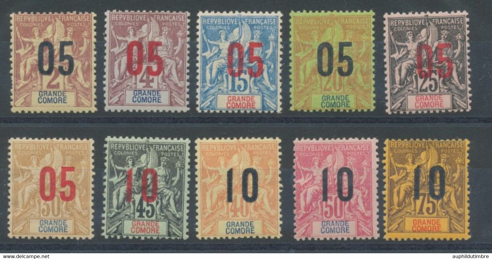 1912 Colonie Fse Grande Comore N°20 à 29 Neuf * Cote 24€ TB H2673 - Nuovi