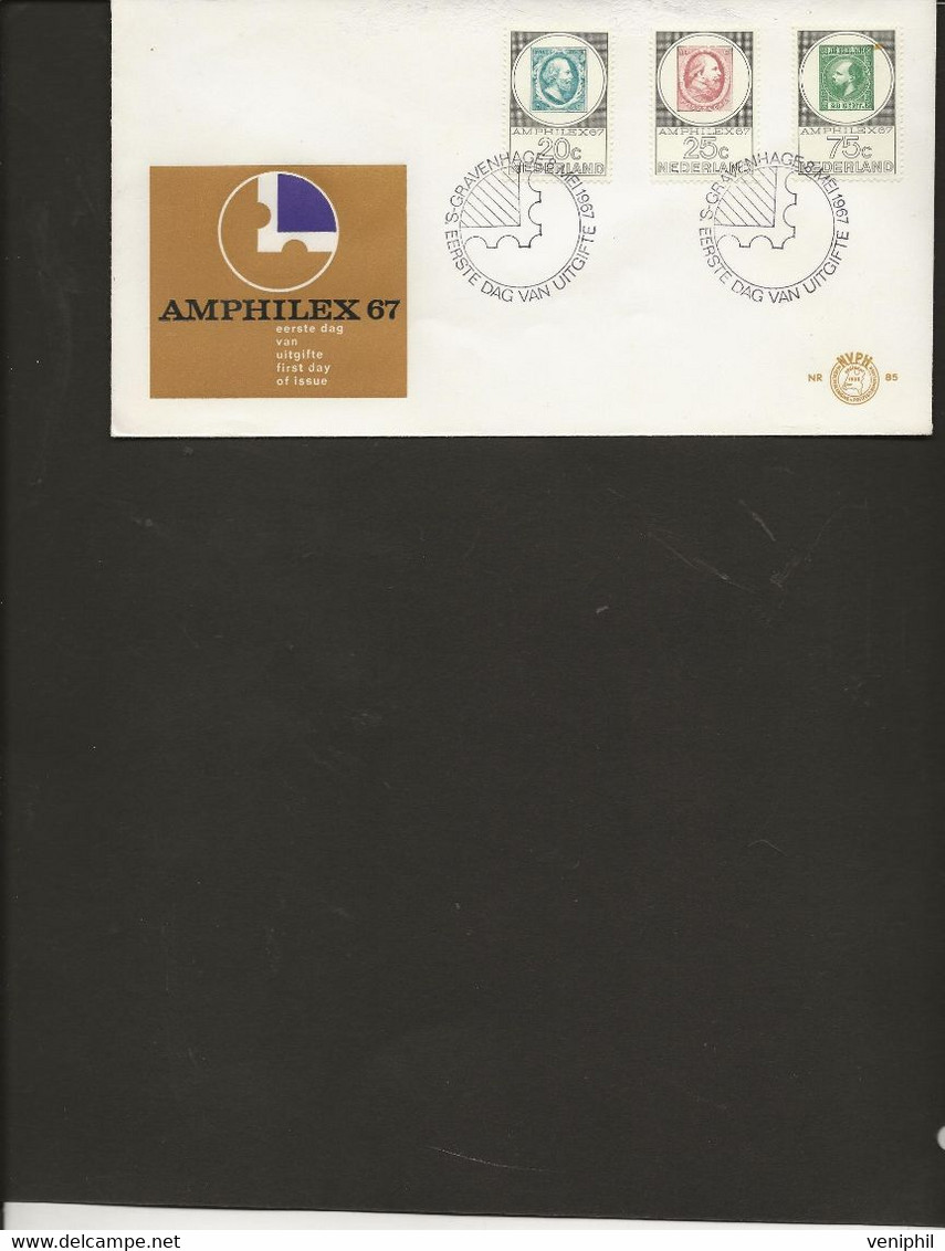 PAYS BAS - AMPHILEX 67 -FDC AFFRANCHIE N° 852 A 854 -ANNEE 1967 - FDC
