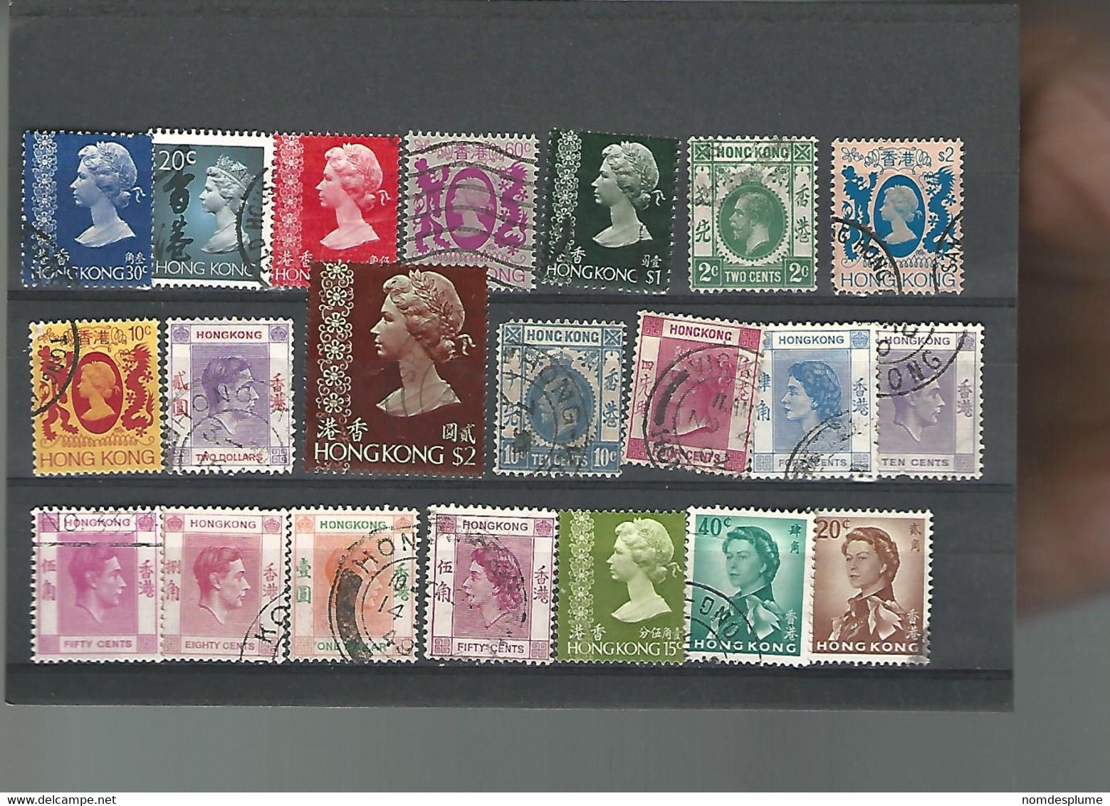 55138 ) Collection Hong Kong King Queen Postmark - Verzamelingen & Reeksen
