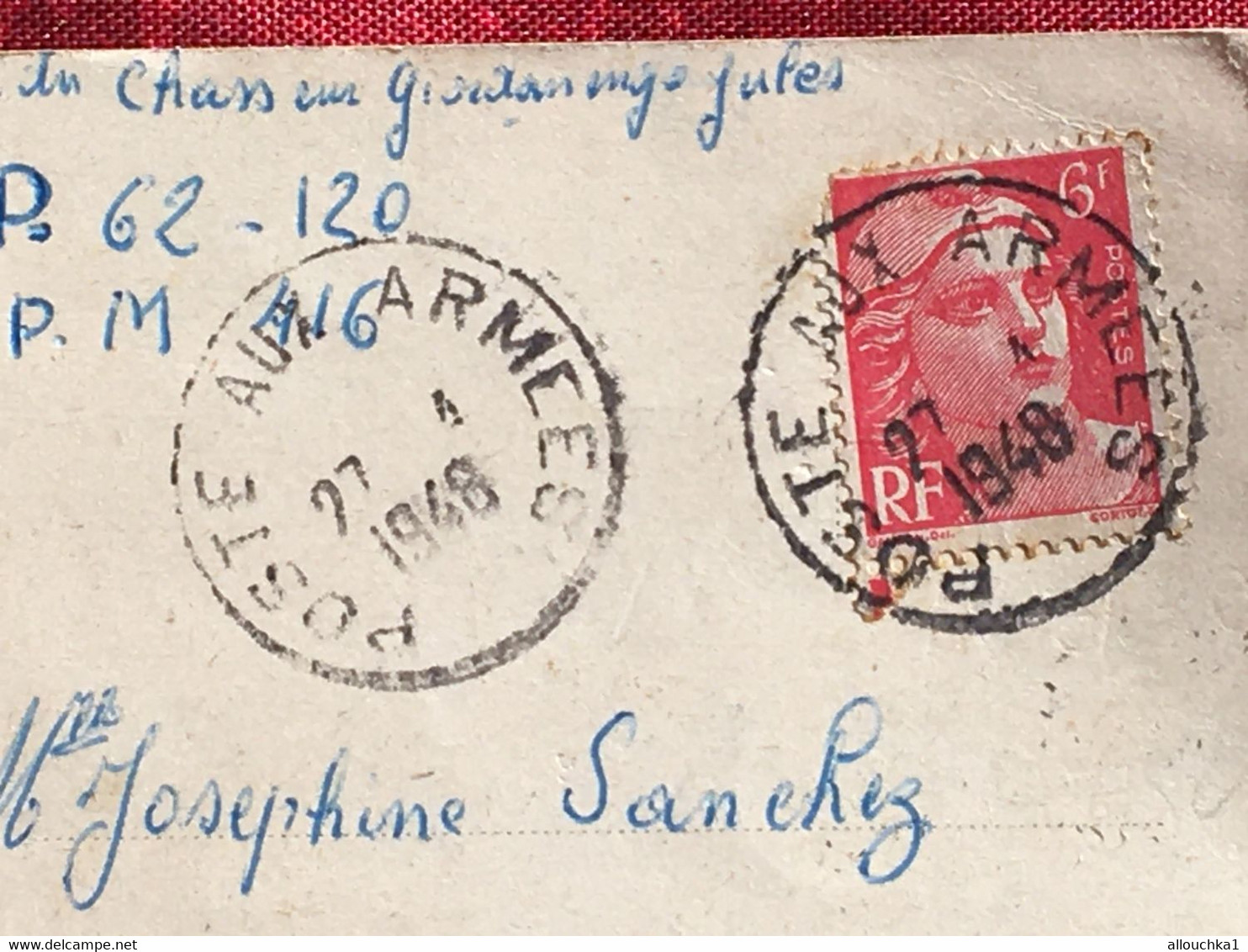 Reutlingen Rhin Danube 11é RCA-Régiment De Chasseurs D'Afrique-Lettre D'Amour-SP 62.120-BPM 415-CAD Postes Armées-Chérie - Military Postage Stamps