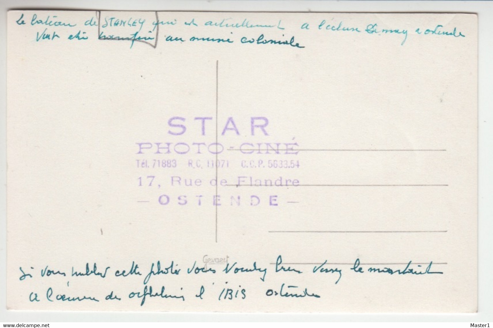 CARTE PHOTO STAR PHOTO CINE OSTENDE LE BATEAU AIA AVEC LEQUEL EXPLORATEUR STANLEY REMONTA LE FLEUVE CONGO / ECLUSE DEMEY - Oostende