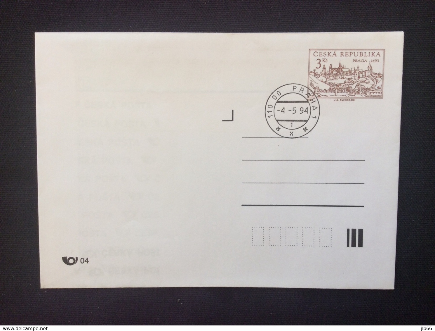 1994 COB 1 A Oblitéré  - Gravure Ancienne De Prague Et De Son Château En 1493 - Enveloppes