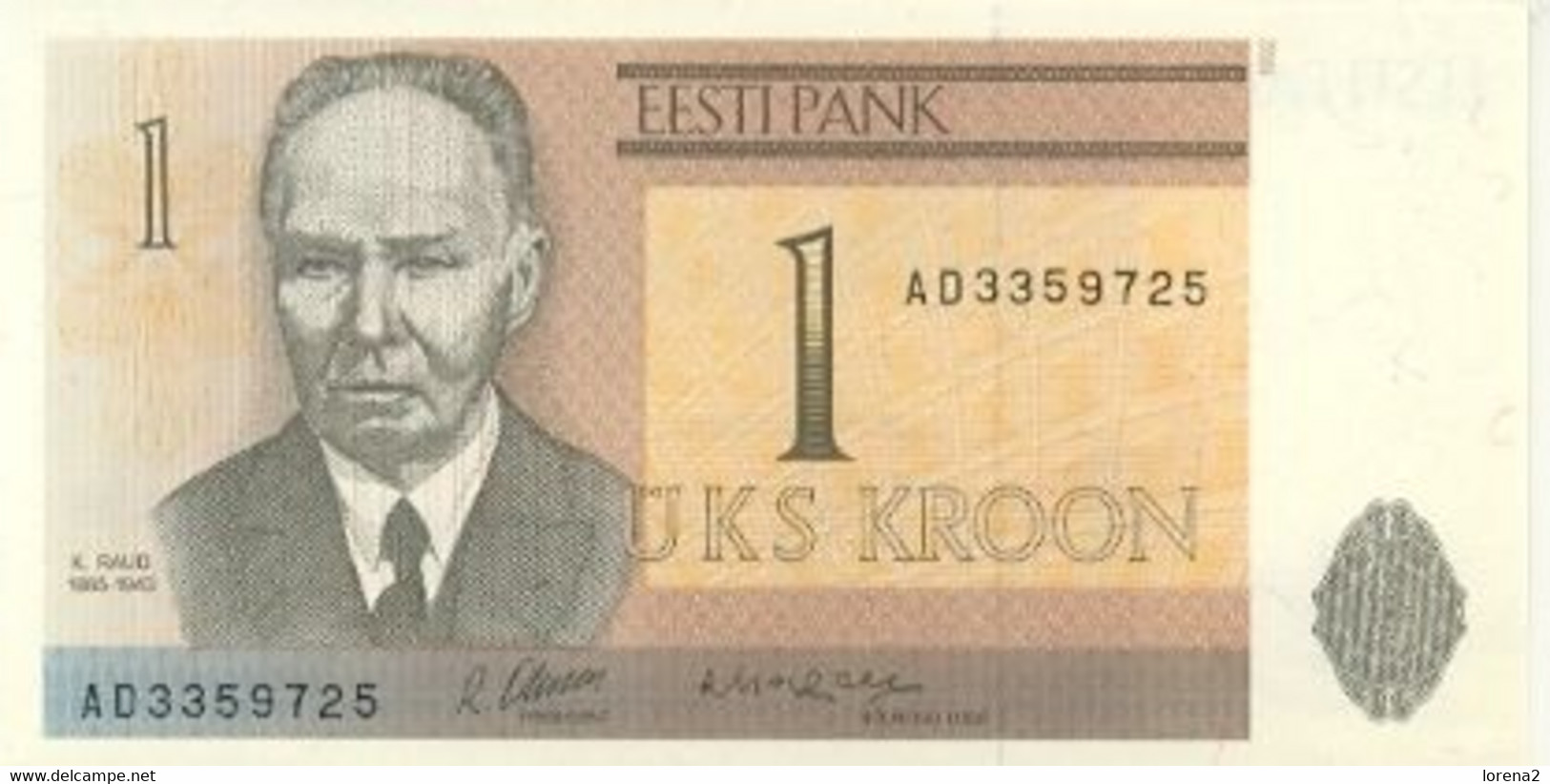 Billete Estonia P-69. 1 Kroon 1992. Ref. 6eston-69 - Estonia