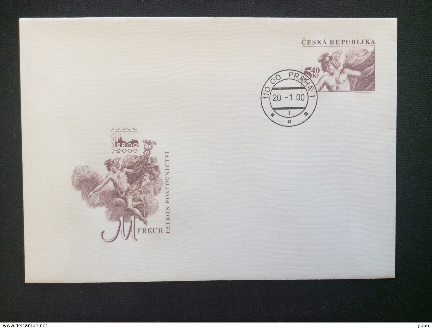 2000 COB 4 Oblitéré -  Brno 2000 Mercure 5.40 CZK Brun Patron Du Service Postal / Merkur - Covers