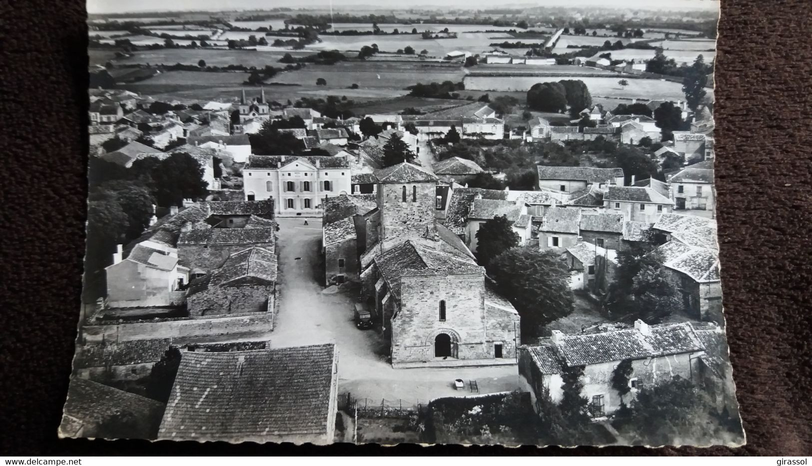 CPSM VILLEFAGNAN CHARENTE VUE GENERALE ET L EGLISE  EN AVION AU DESSUS DE LAPIE 3  1960 - Villefagnan