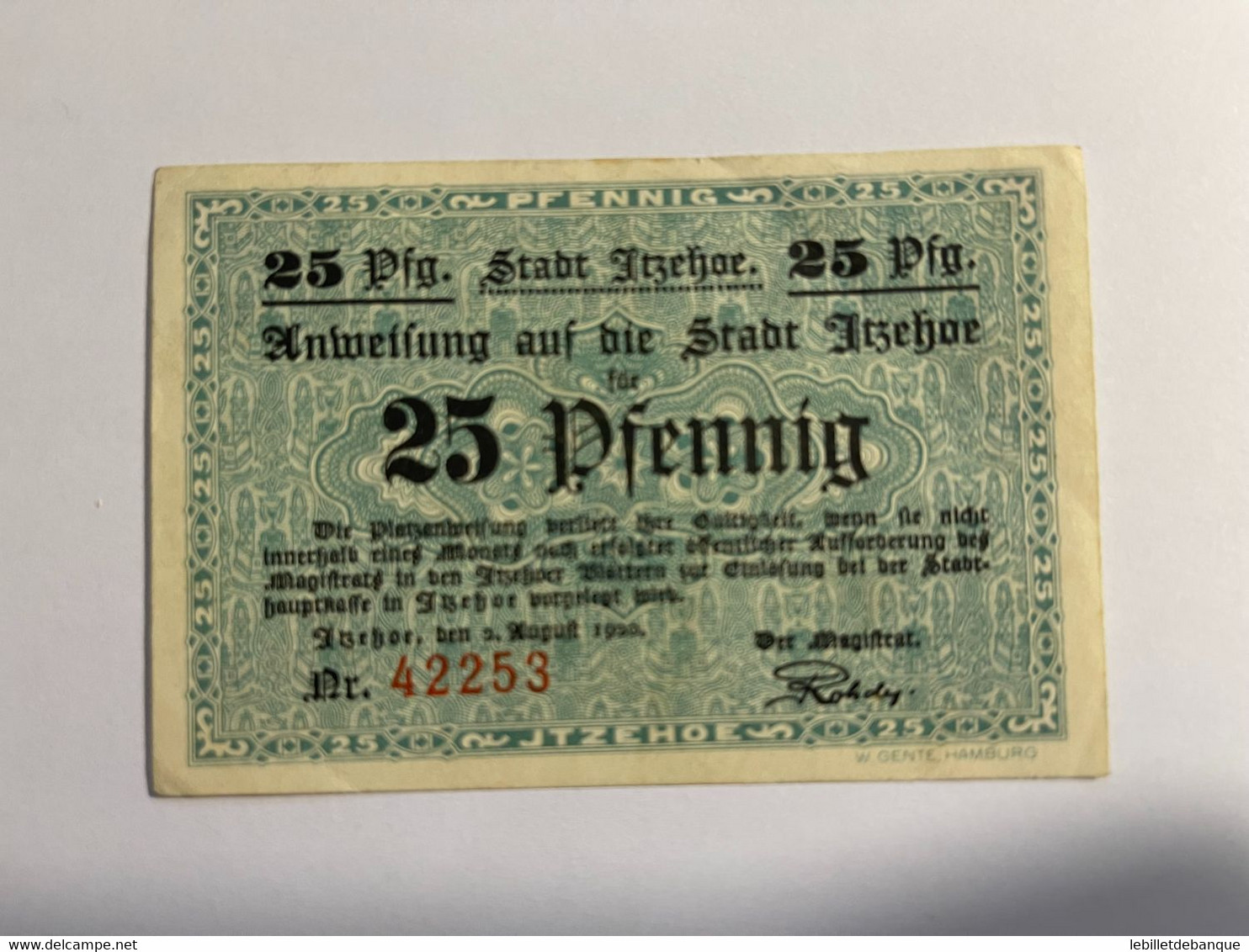 Allemagne Notgeld Itzehoe 25  Pfennig - Collections