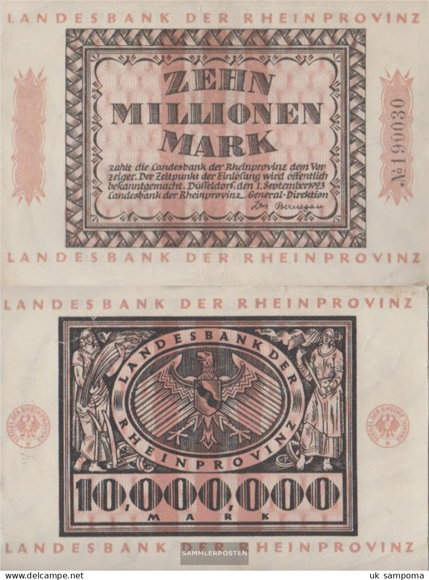 Dusseldorf Inflationsgeld The City Dusseldorf Used (III) 1923 10 One Million Mark Dusseldorf - 10 Millionen Mark