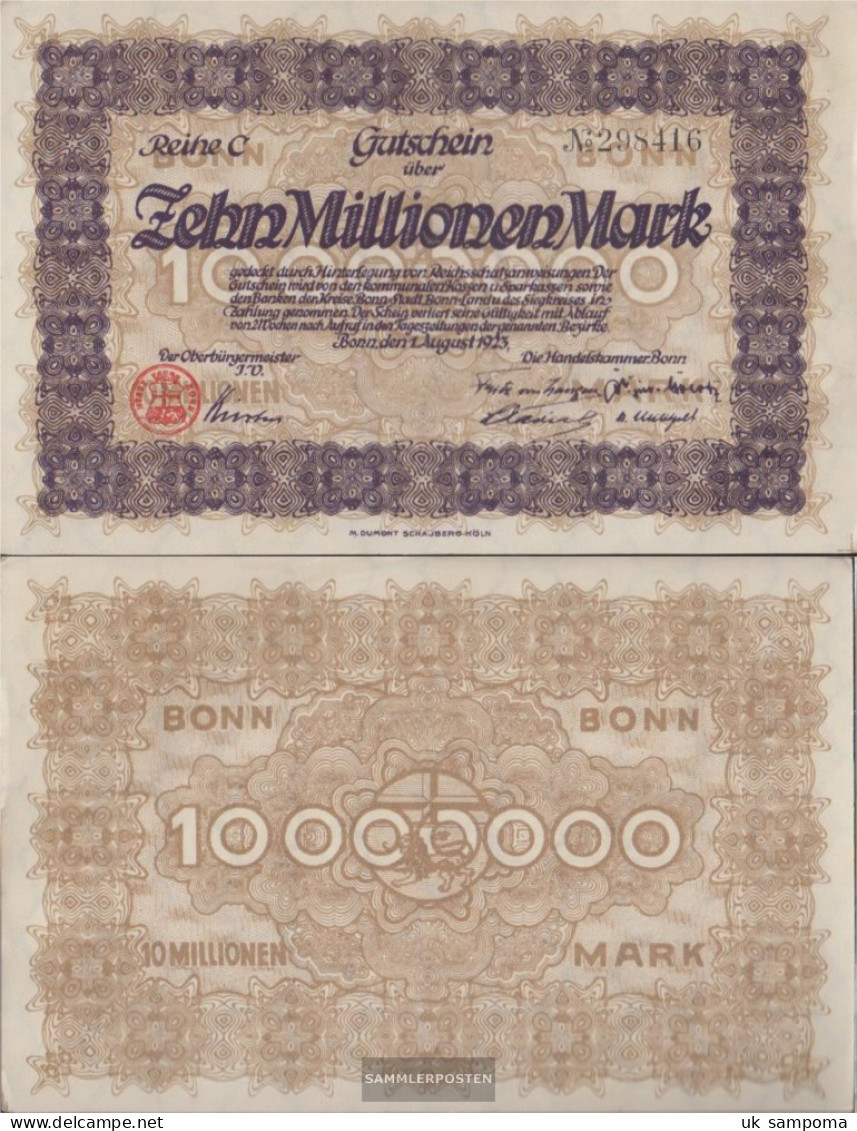 Bonn Inflationsgeld City Bonn Used (III) 1923 10 Million Mark - 10 Millionen Mark