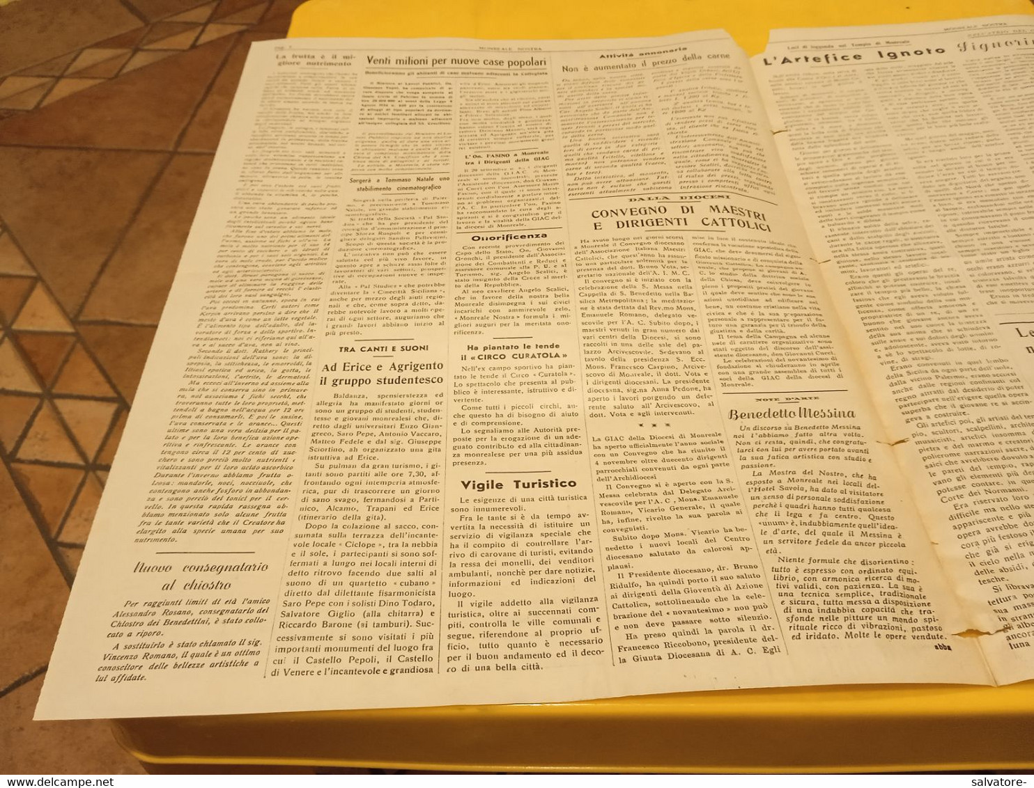 MONREALE NOSTRA- PERIODICO TURISTICO CULTURALE ANNO 1 NUMERO 4 - NOVEMBRE 1957 - First Editions