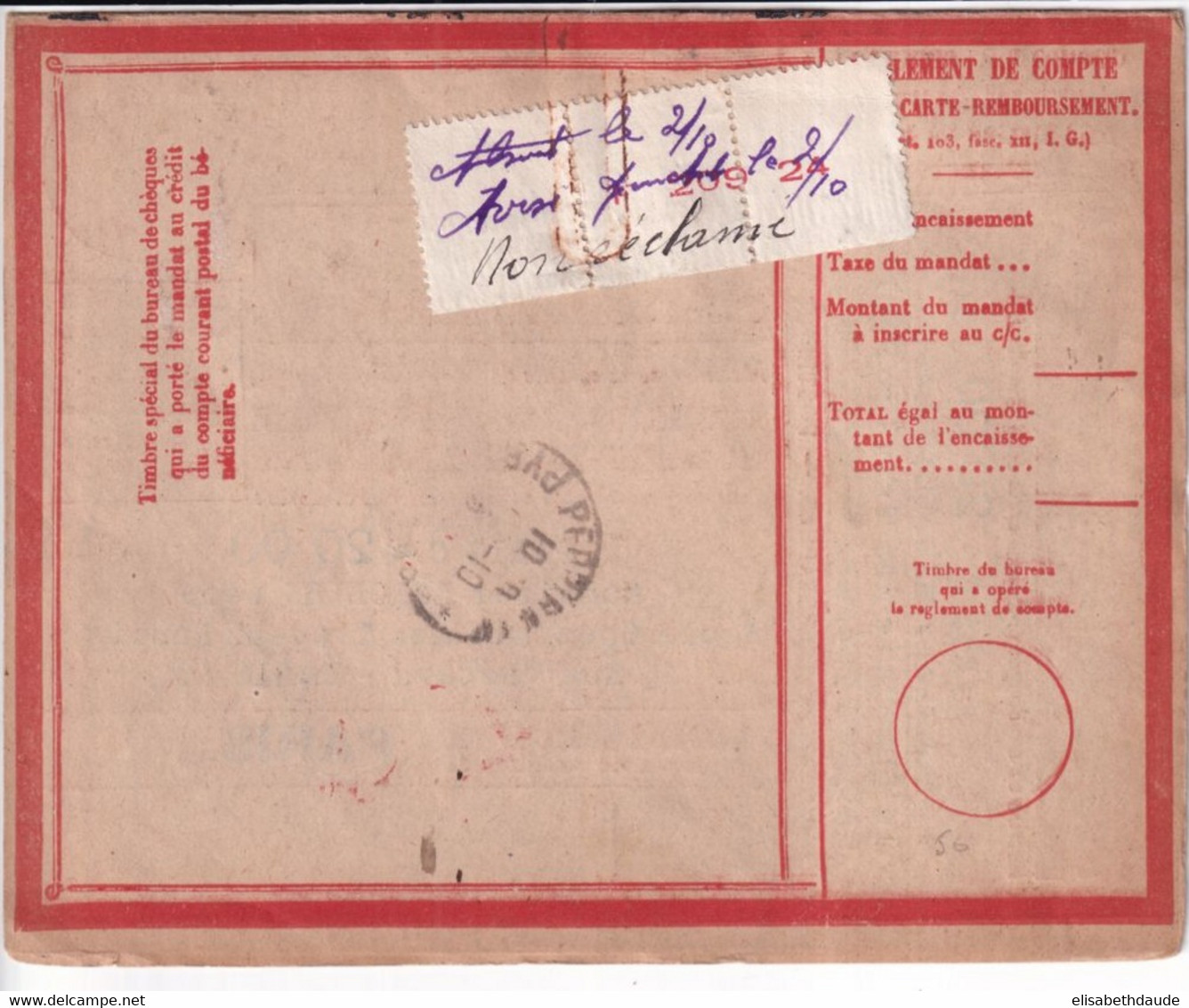 1933 - PAIX + TAXE PREOBLITERE  ! CARTE-LETTRE RECO REMBOURSEMENT De PARIS => 24° RGT TIRAILLEURS SENEGALAIS PERPIGNAN - 1932-39 Vrede