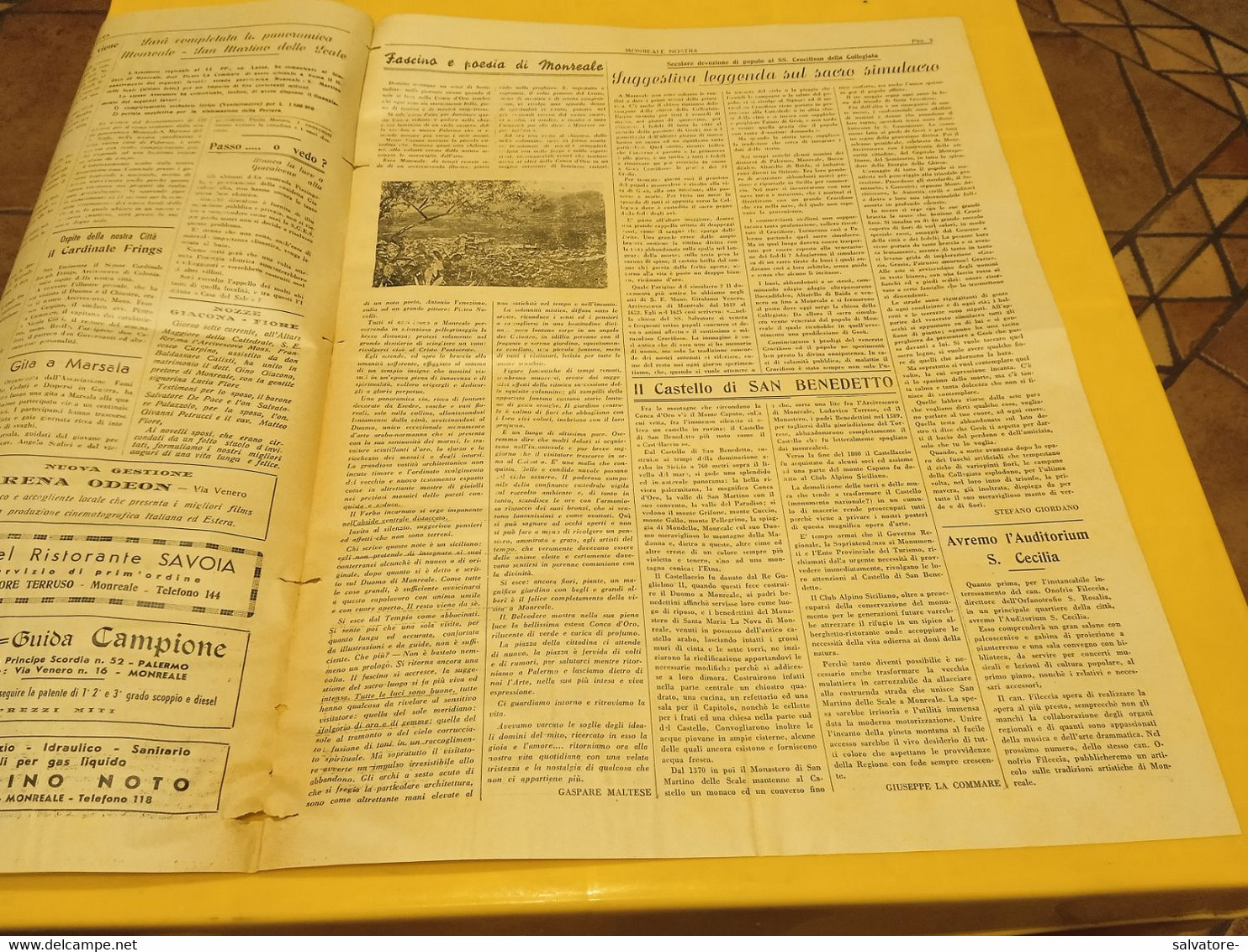 MONREALE NOSTRA- PERIODICO TURISTICO CULTURALE ANNO 2 NUMERO 2-6- 15 GIUGNO  1958 - Premières éditions