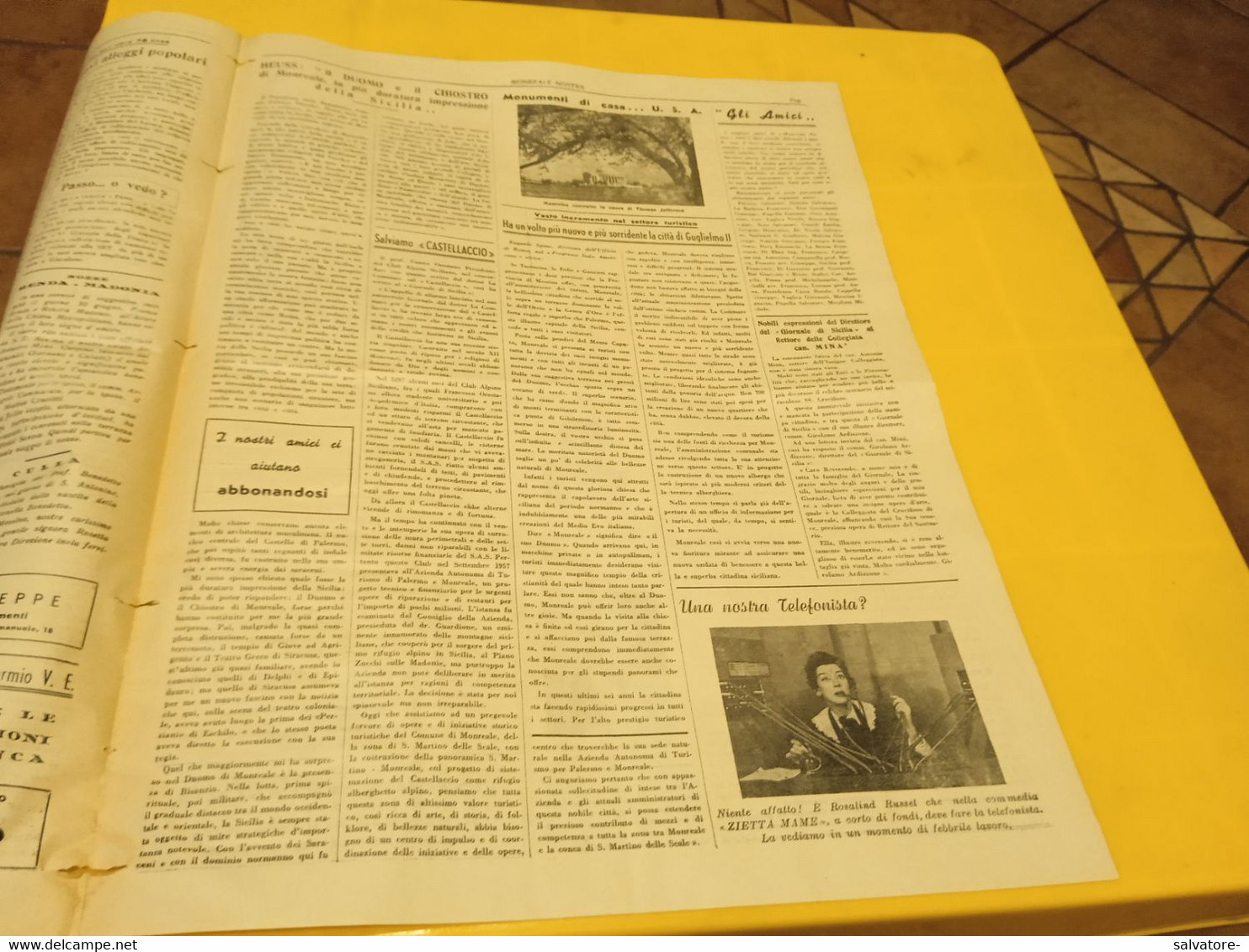 MONREALE NOSTRA- PERIODICO TURISTICO CULTURALE ANNO 2 NUMERO 7- 15 LUGLIO 1958 - First Editions